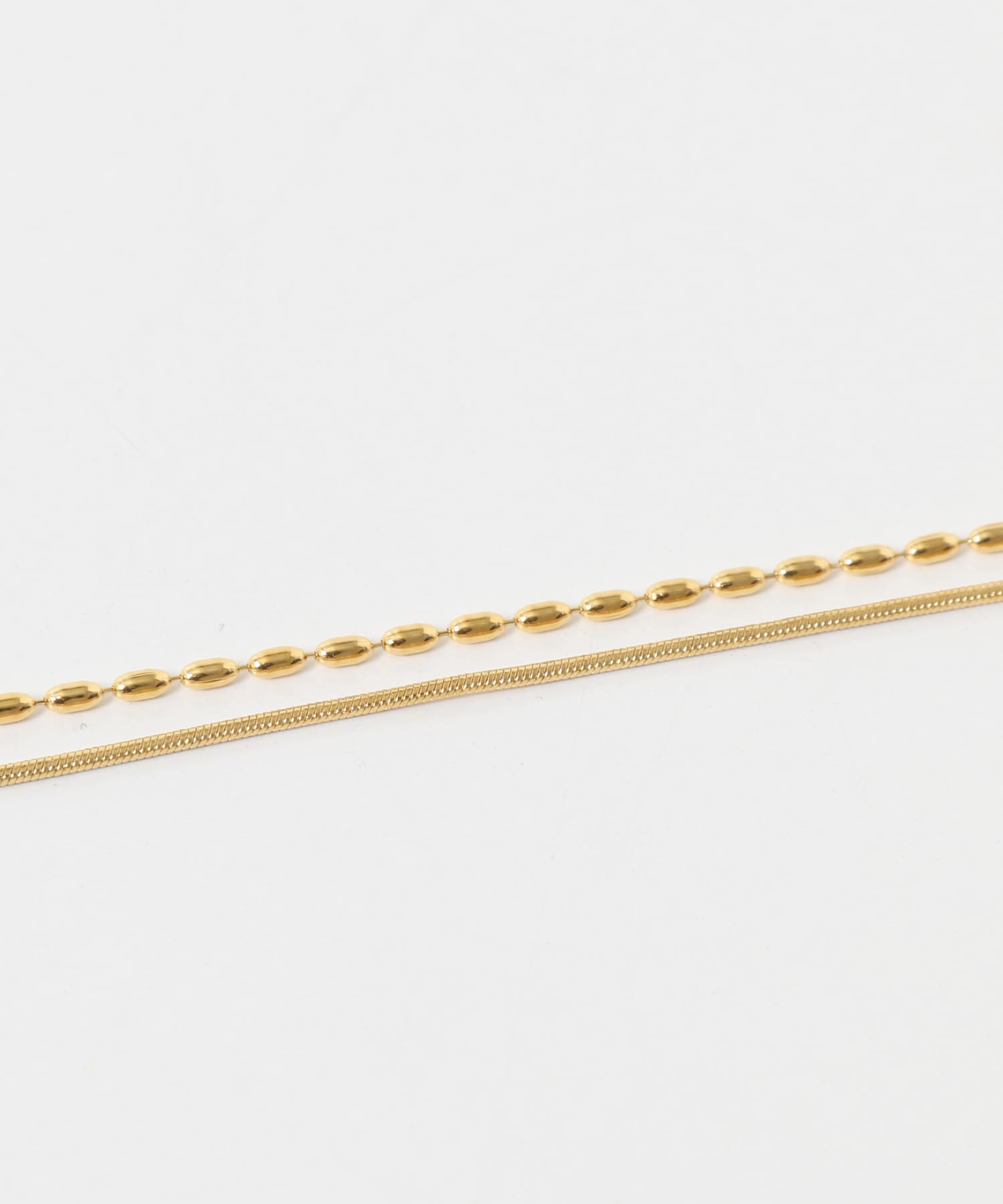 ステンレス二連ドロップネックレス ゴールド One