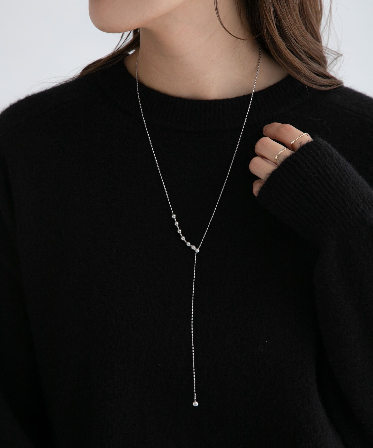 ステンレスボールスライダーネックレス