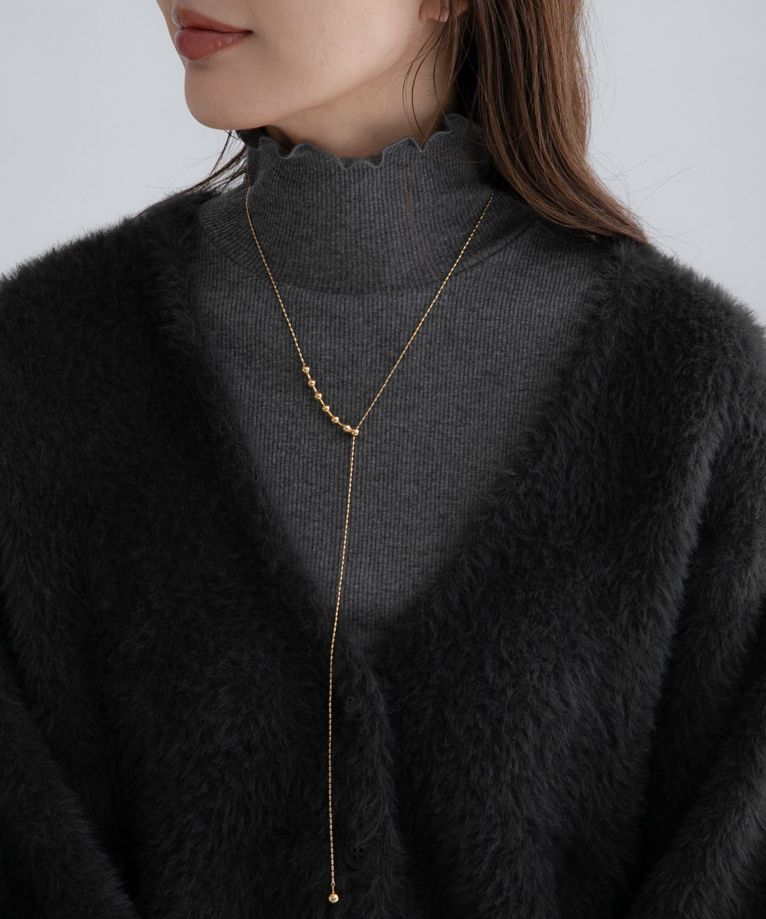 ステンレスボールスライダーネックレス