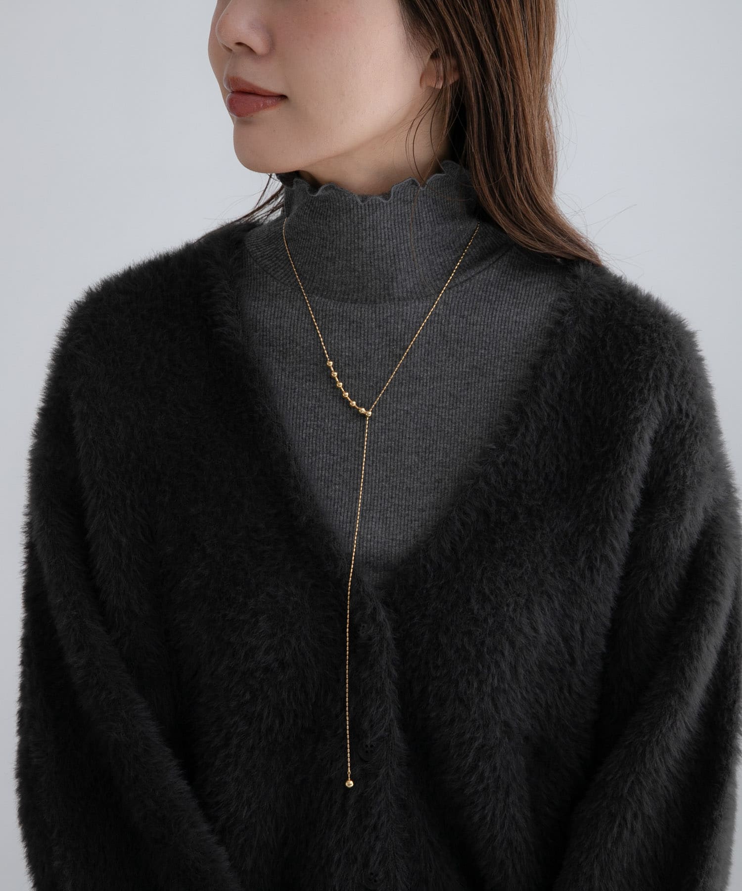 ステンレスボールスライダーネックレス ゴールド One