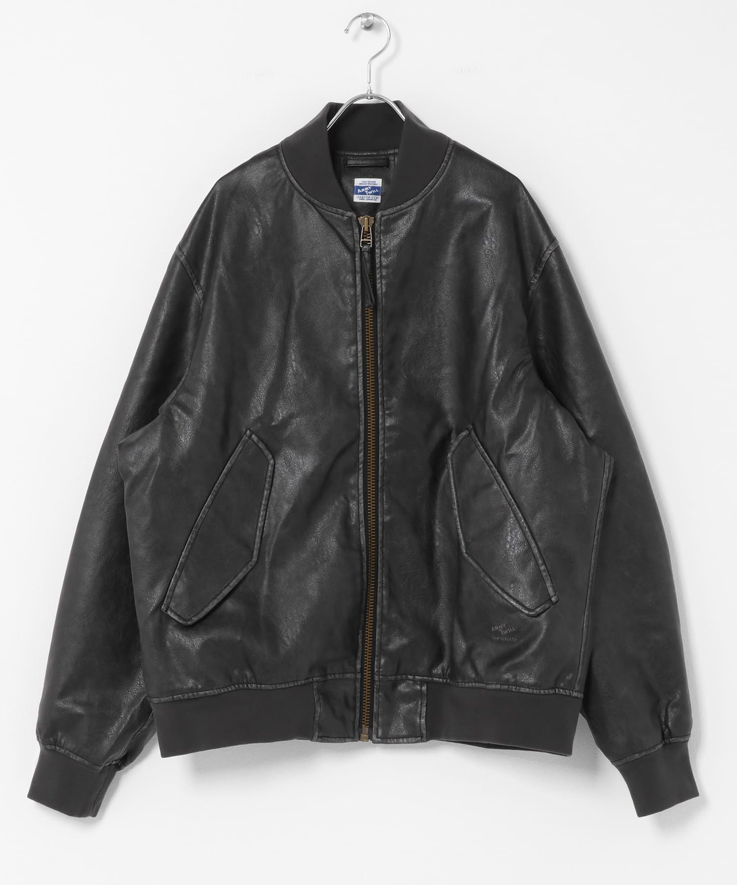A PRESSE Leather Harrington Jacket(2 Black): アウター｜URBAN
