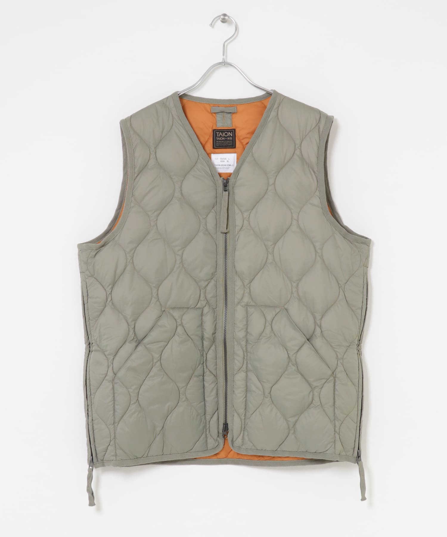 TAION　MILITARY V NECK DOWN VEST