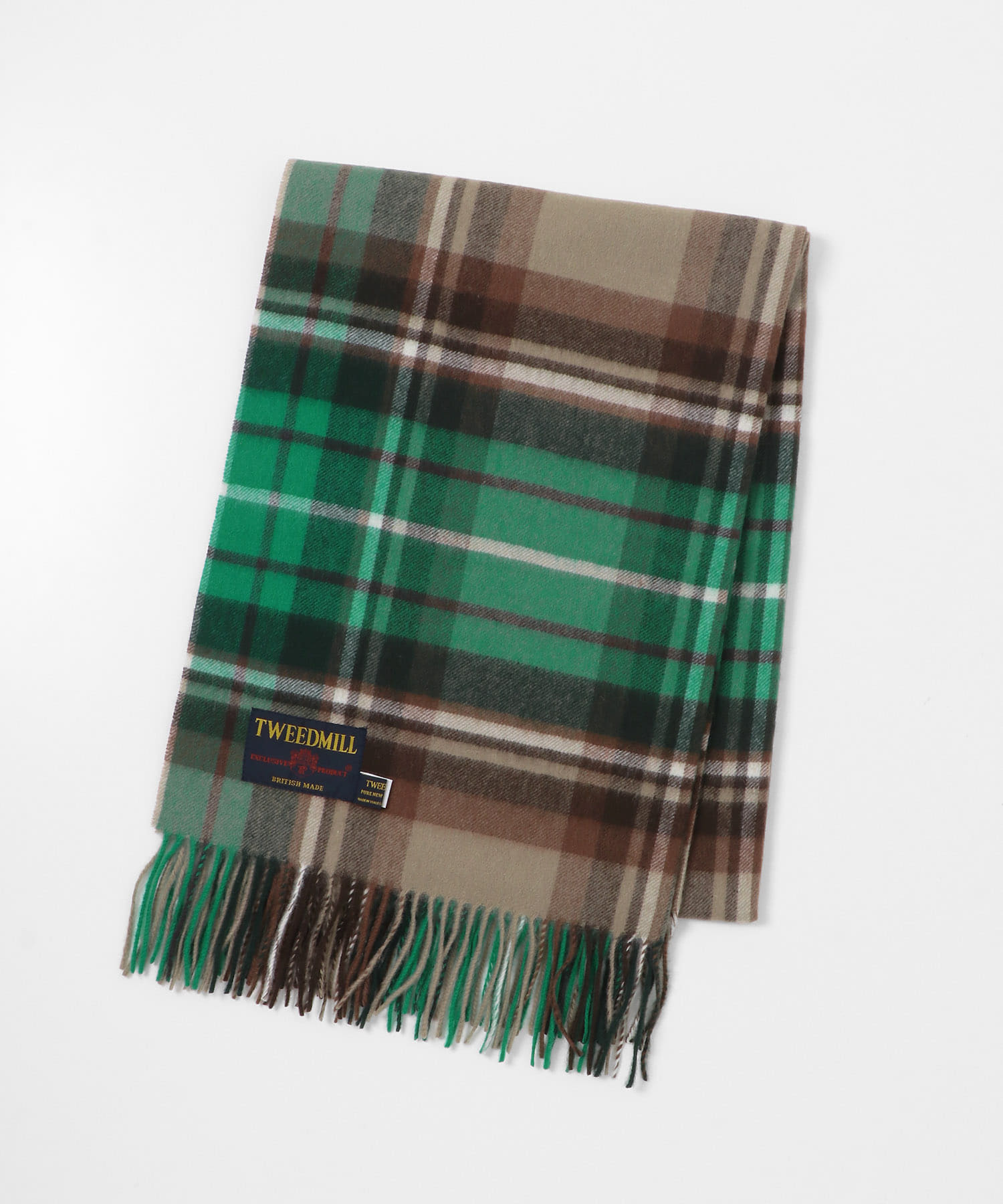 TWEED MILL　70-190 Lambswool Knee Rug GRN/CML One