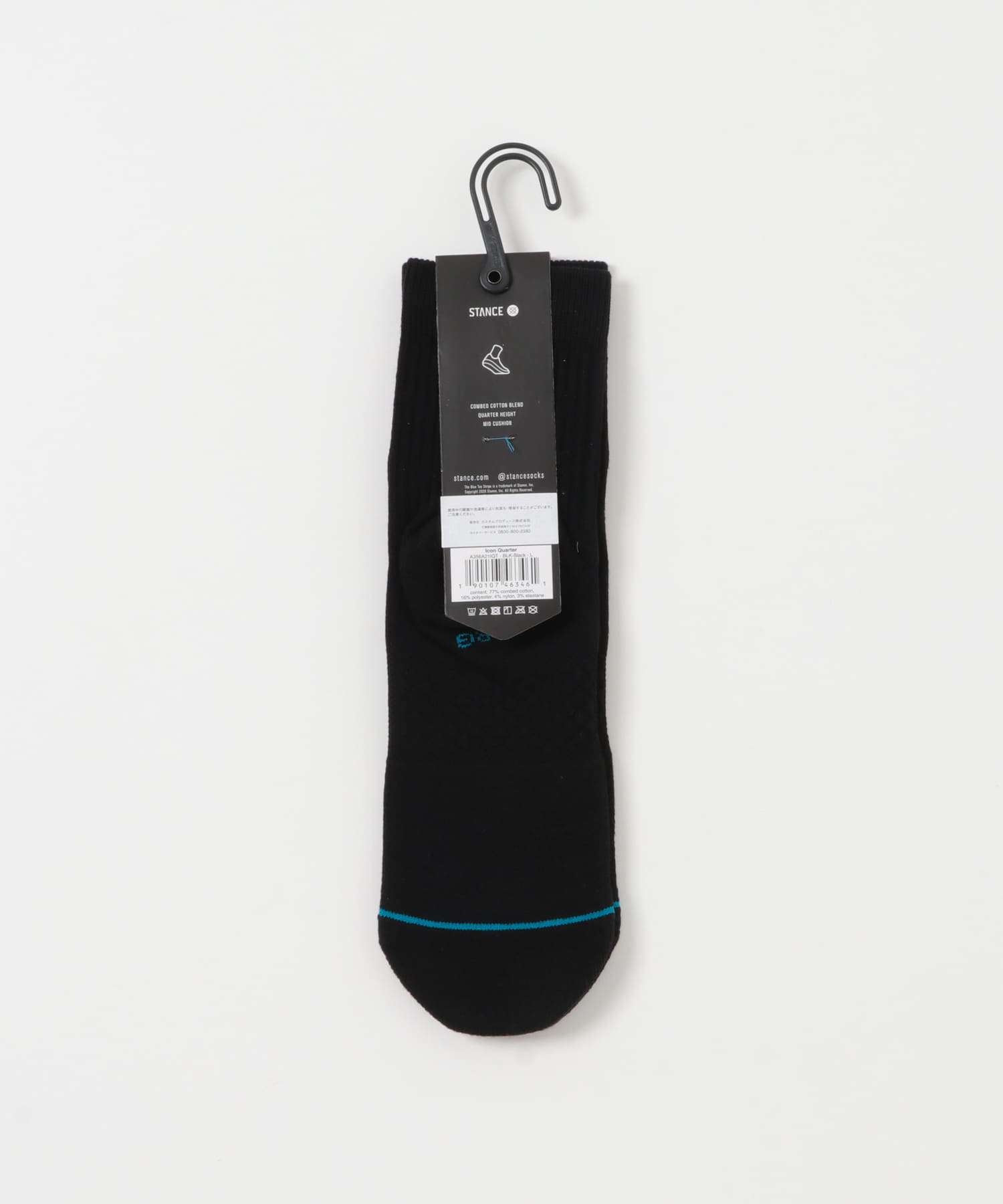 STANCE SOCKS　ICON QUARTER BLACK L