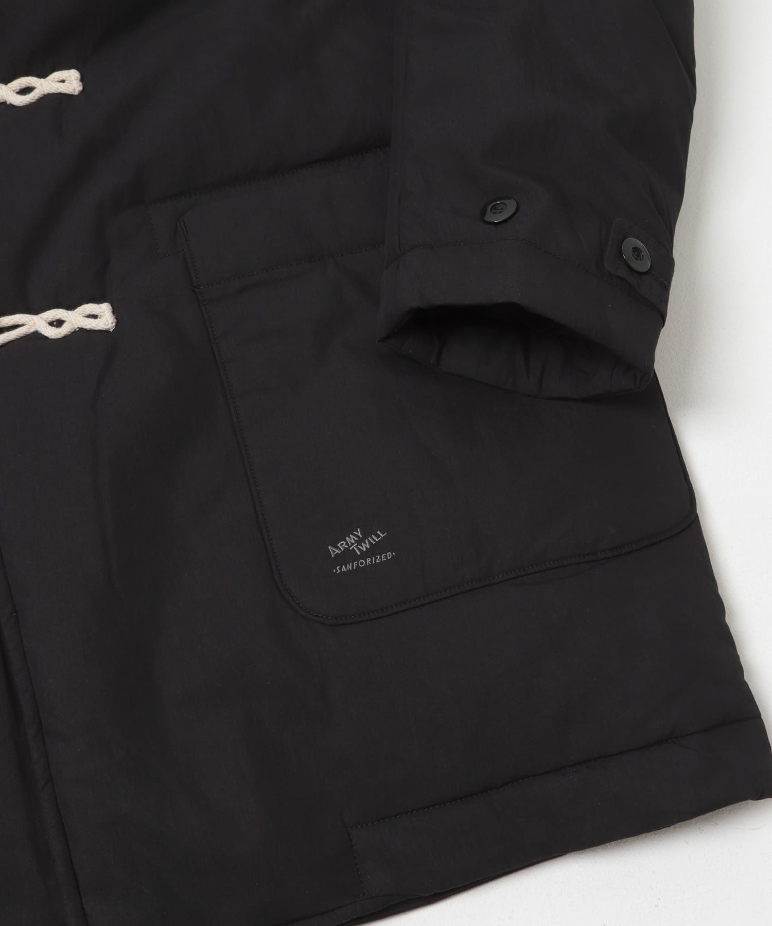 ARMY TWILL　Cotton Nylon Duffel Coat BLACK M