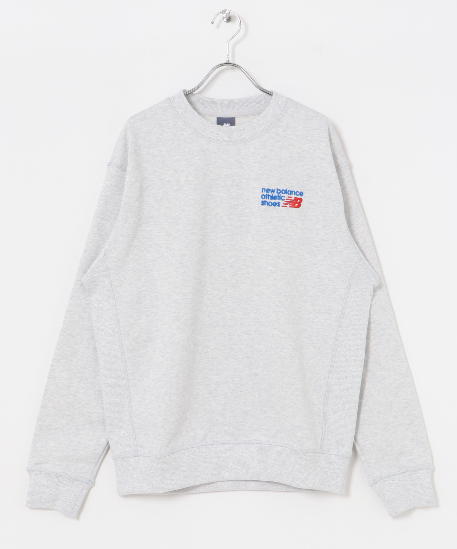 NEW BALANCE　プレミアムロゴスウェットクルー アッシュヘザー M