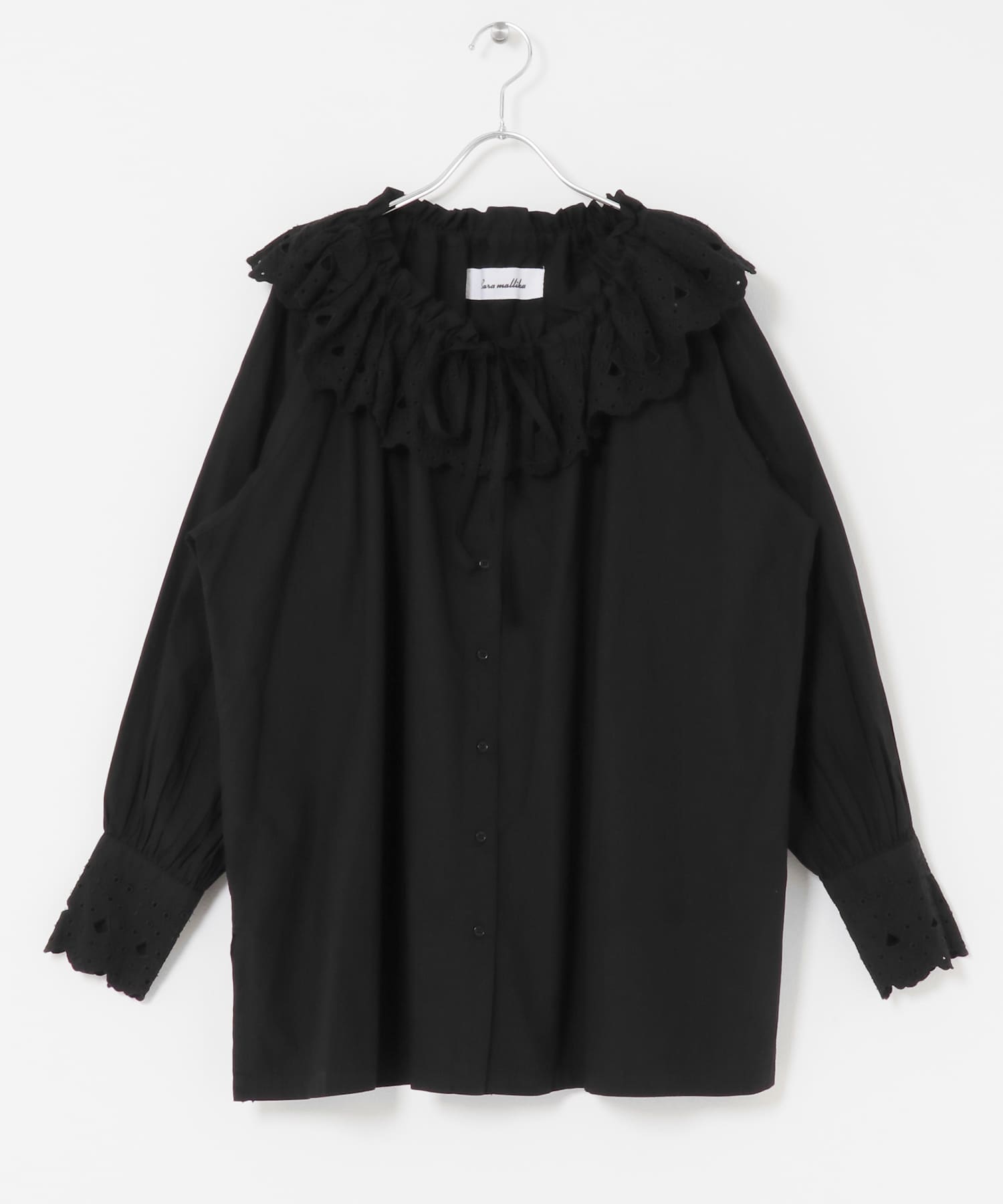 sara mallika　コットンスカラップカラーブラウス