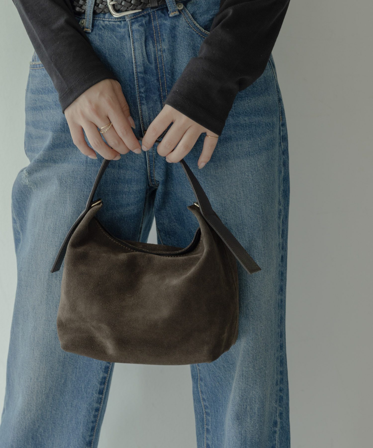 AULENTTI　2WAYスエードショルダーバッグ DK.BROWN one