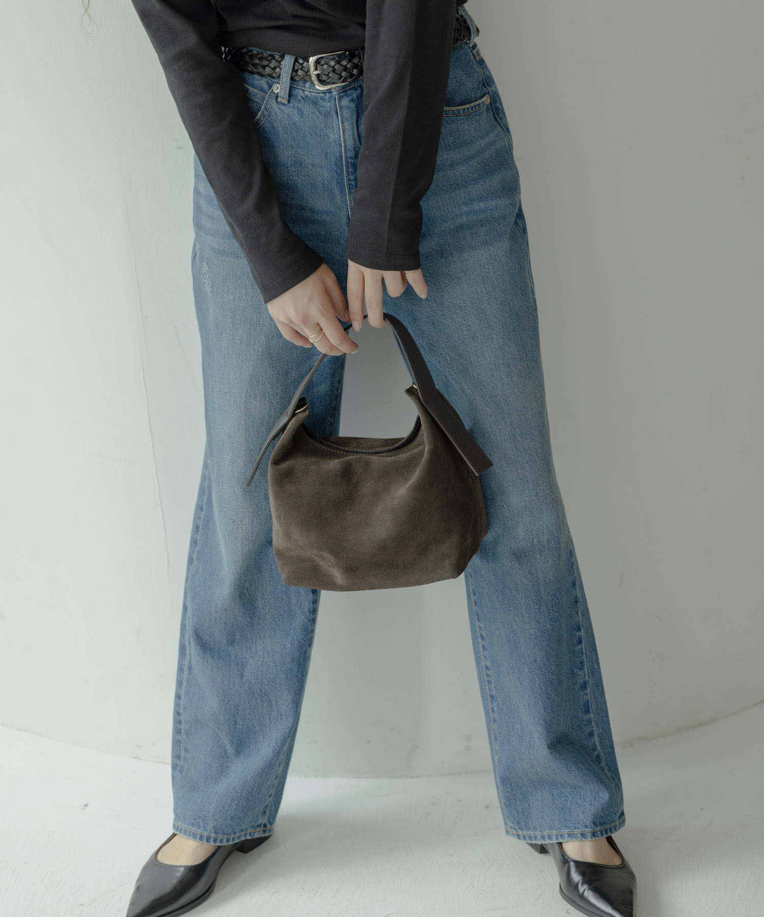AULENTTI　2WAYスエードショルダーバッグ DK.BROWN one