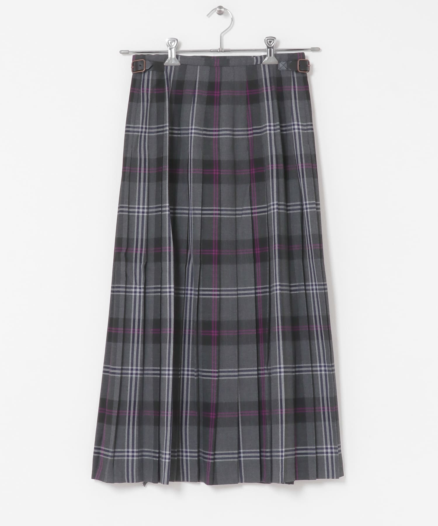 『別注』GLEN FYNE×Sonny Label　チェックキルトスカート BA580グレー 26