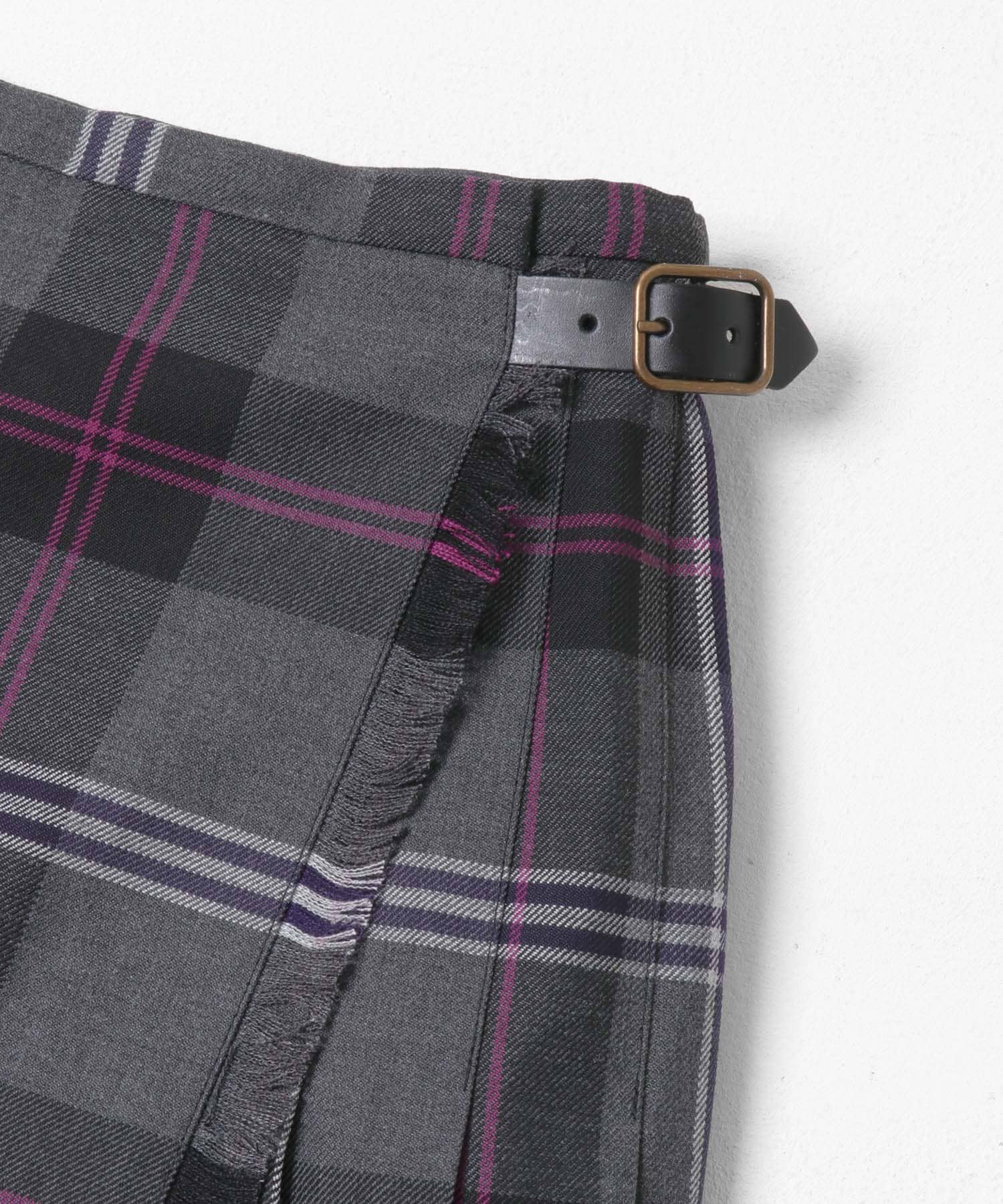 『別注』GLEN FYNE×Sonny Label　チェックキルトスカート BA580グレー 26