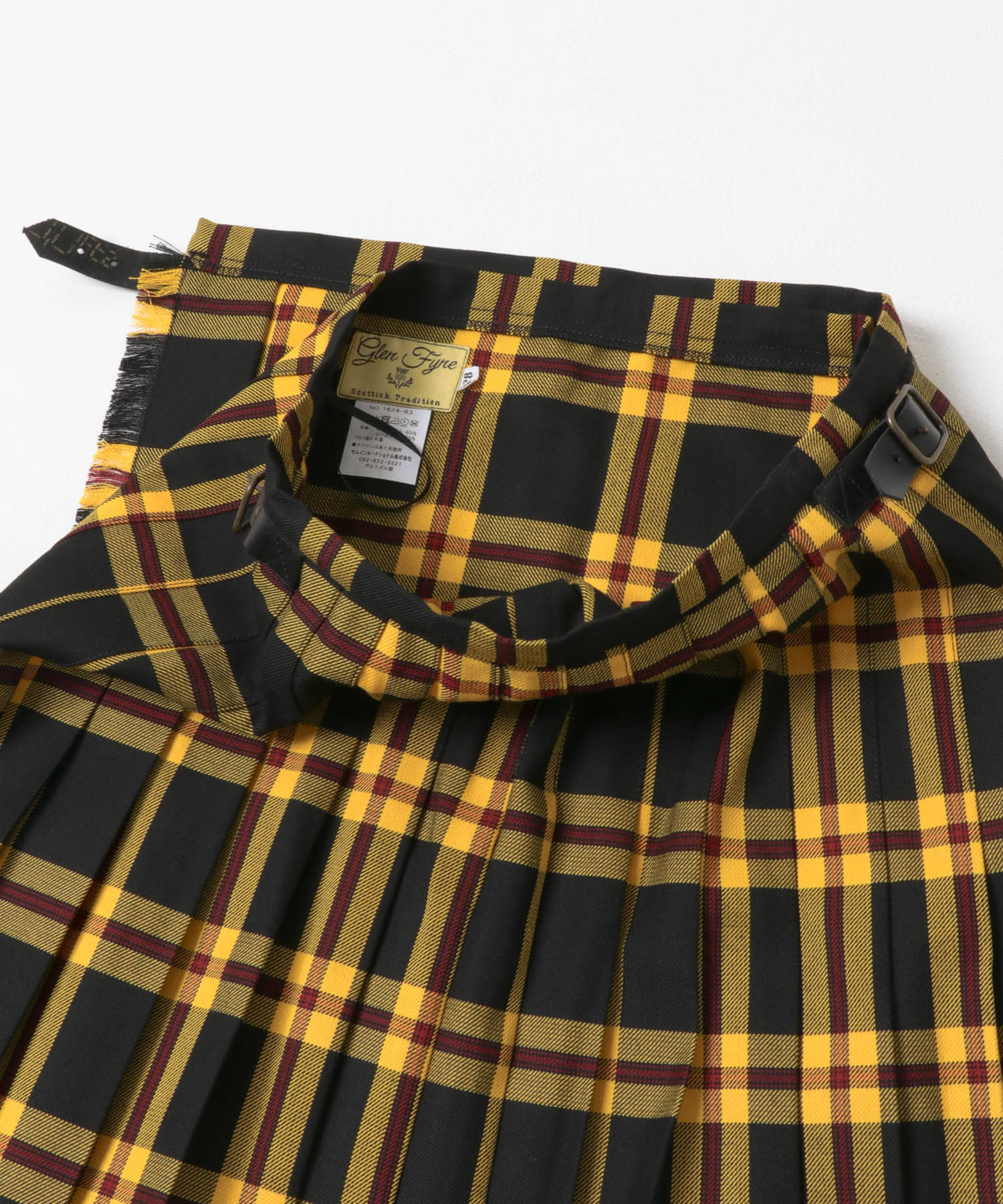 『別注』GLEN FYNE×Sonny Label　チェックキルトスカート BA279Tイエロー 26