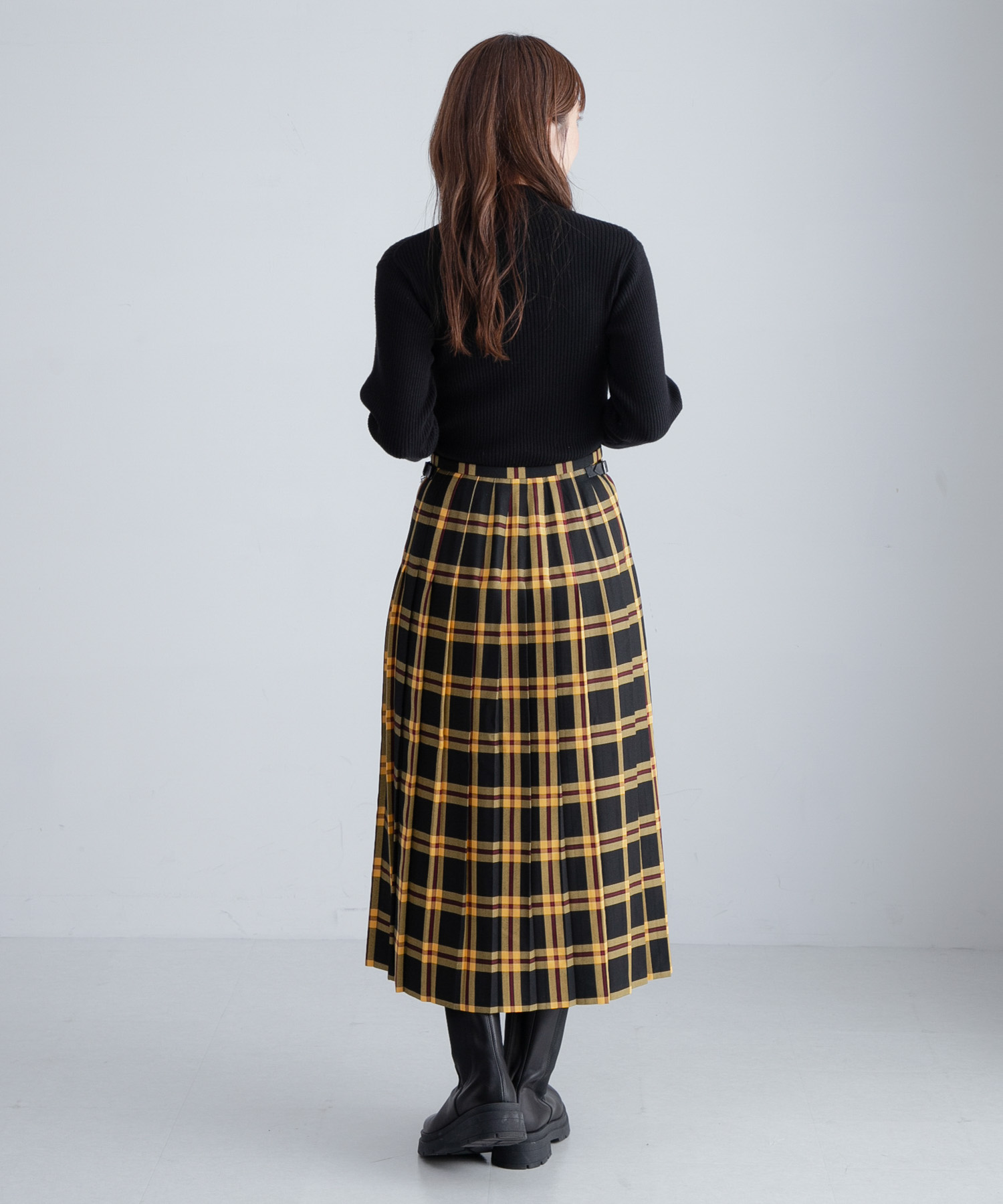 『別注』GLEN FYNE×Sonny Label　チェックキルトスカート BA279Tイエロー 26