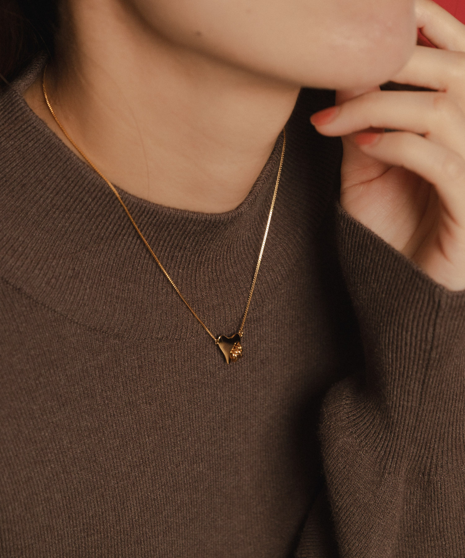 LAPUIS　Coil Heart　ネックレス ゴールド One