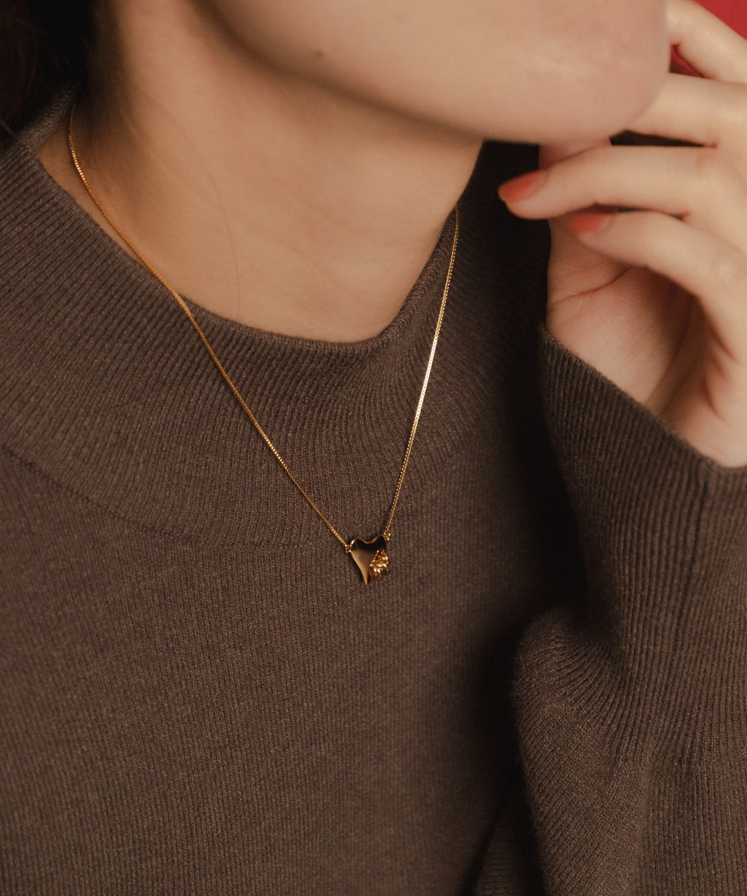 LAPUIS　Coil Heart　ネックレス ゴールド One