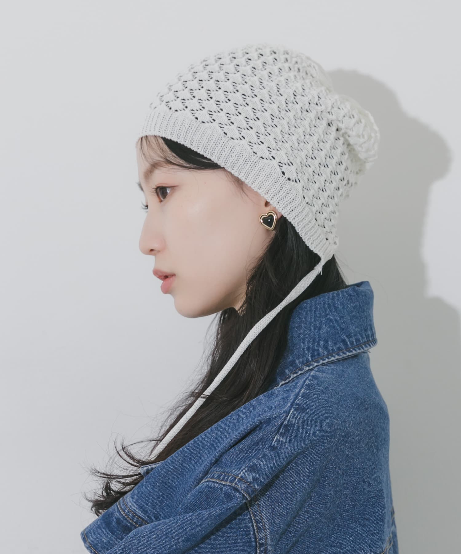 ニットボンネット WHT -