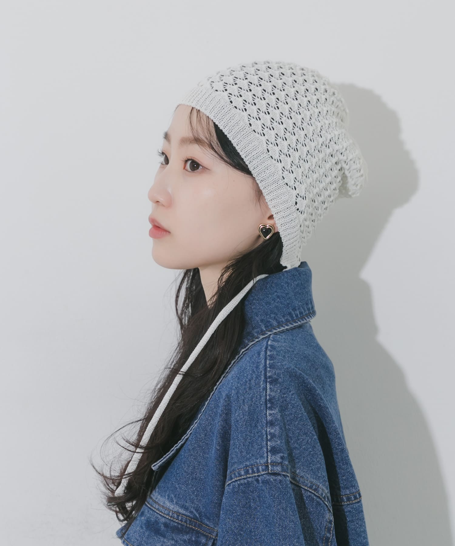 ニットボンネット WHT -