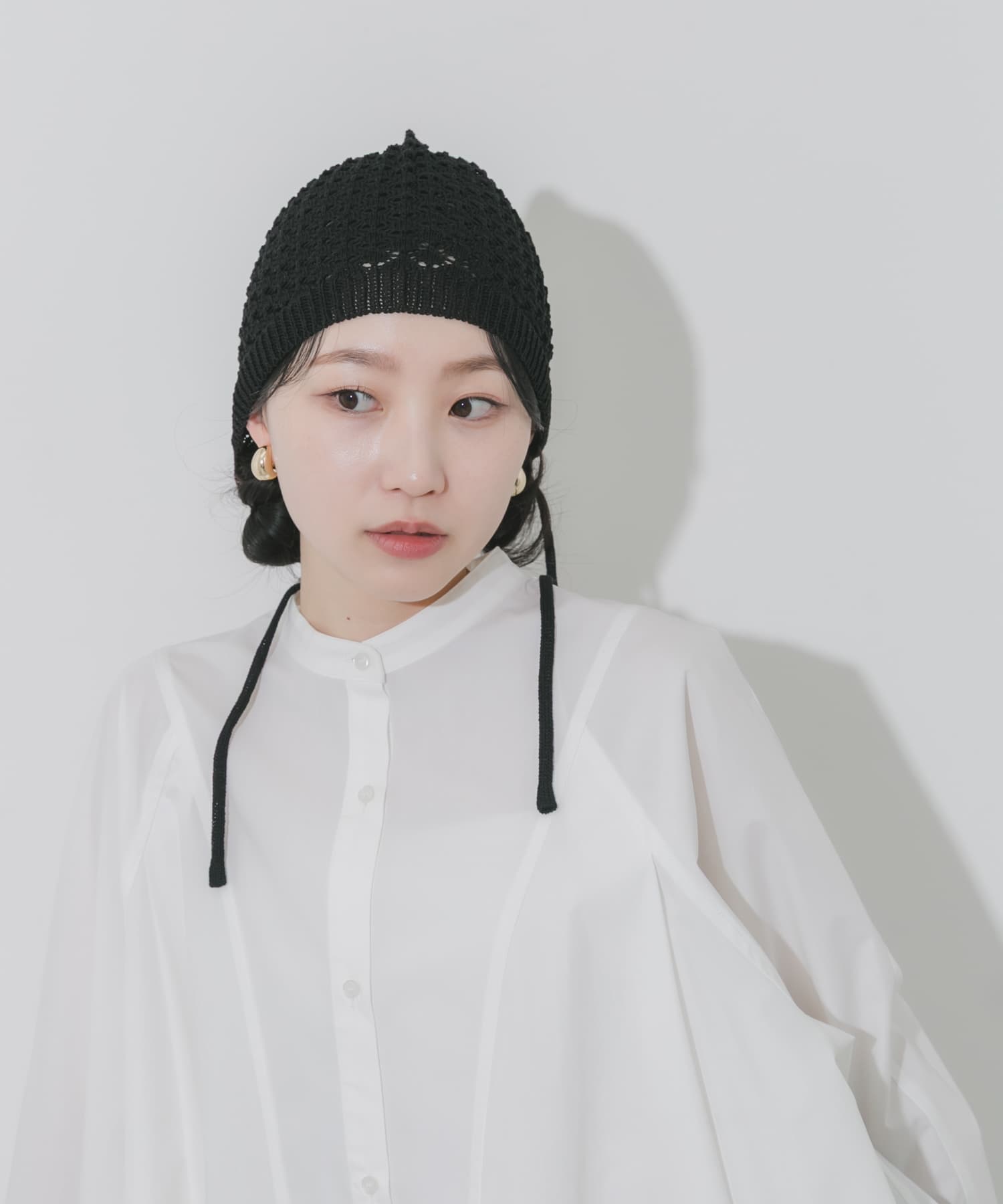 ニットボンネット BLK -