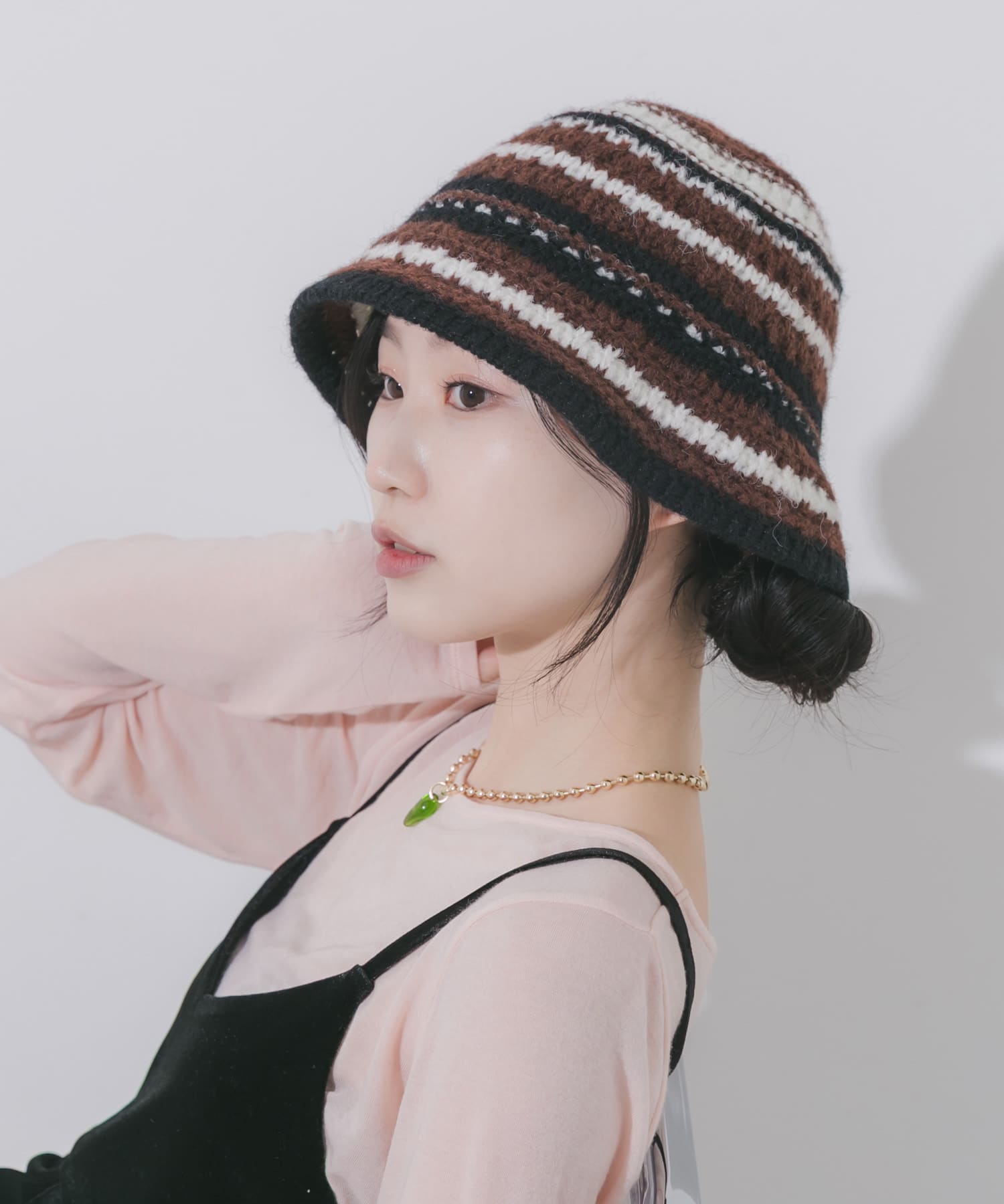 マルチボーダーニットハット BRN -