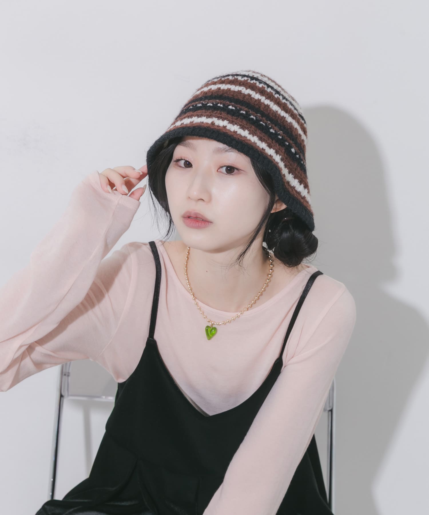 マルチボーダーニットハット BRN -