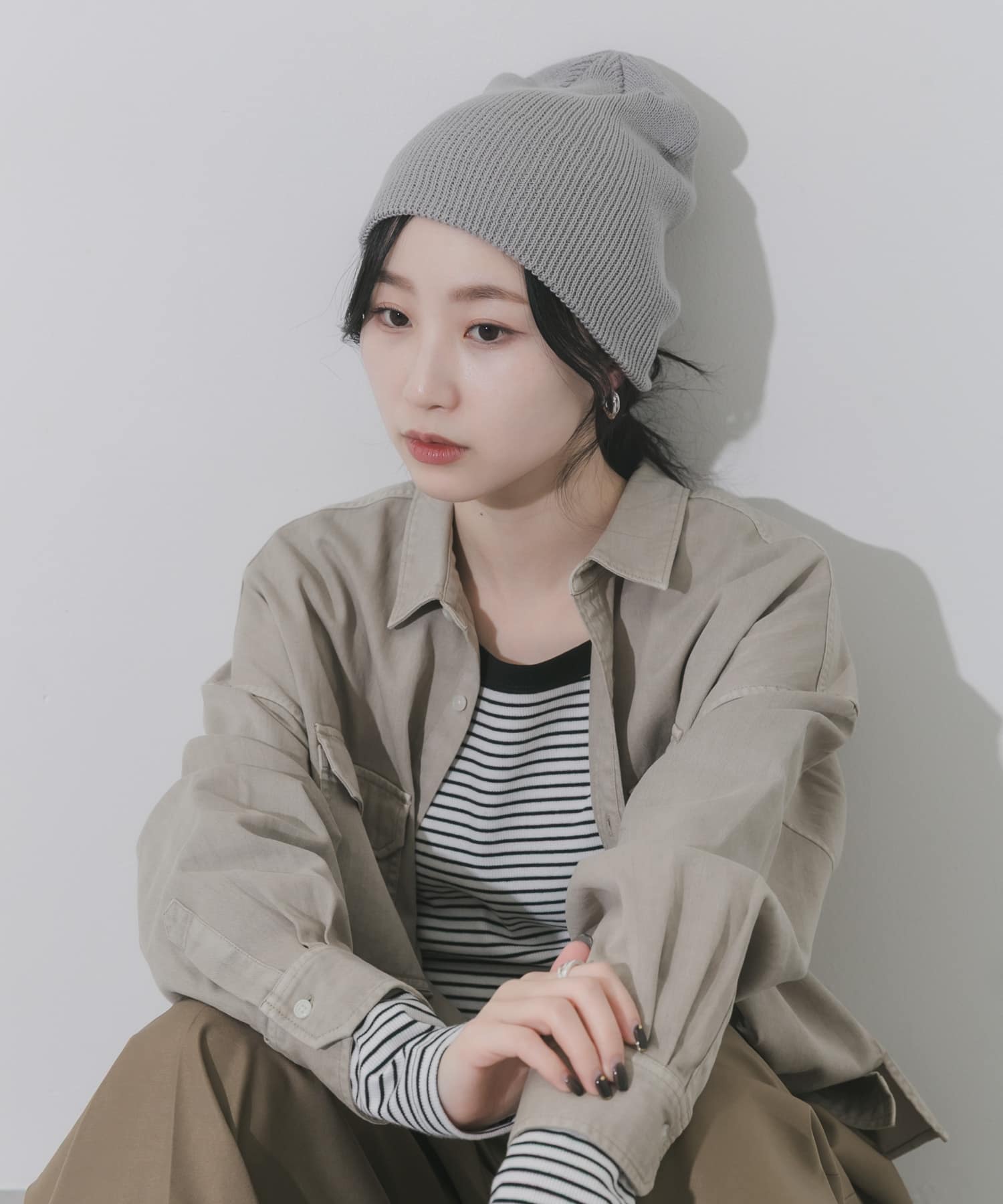 コットンリブビーニー GRY -