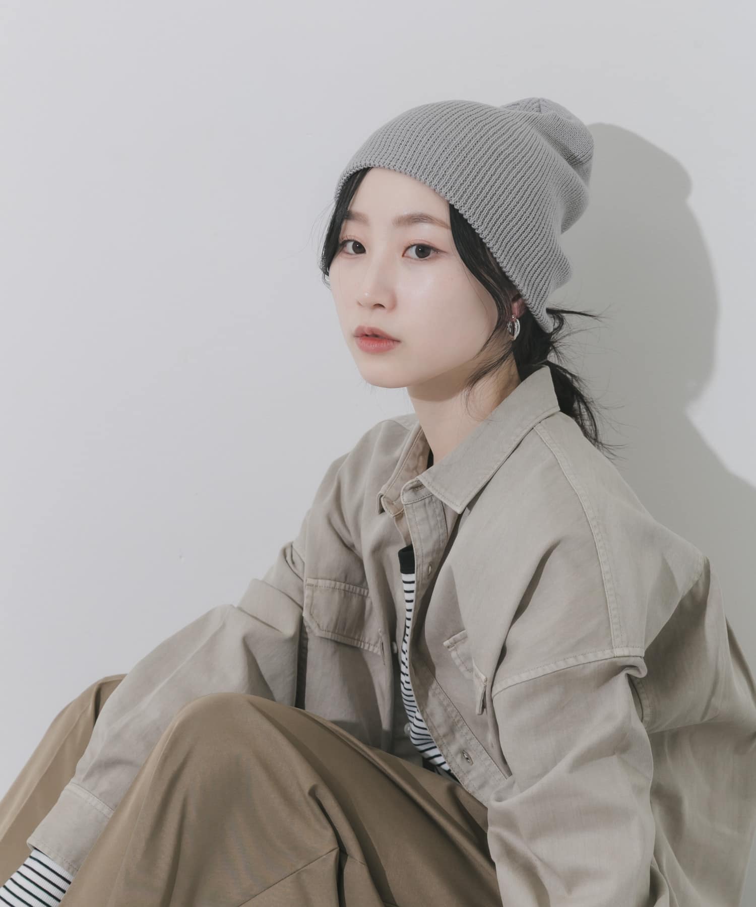 コットンリブビーニー GRY -