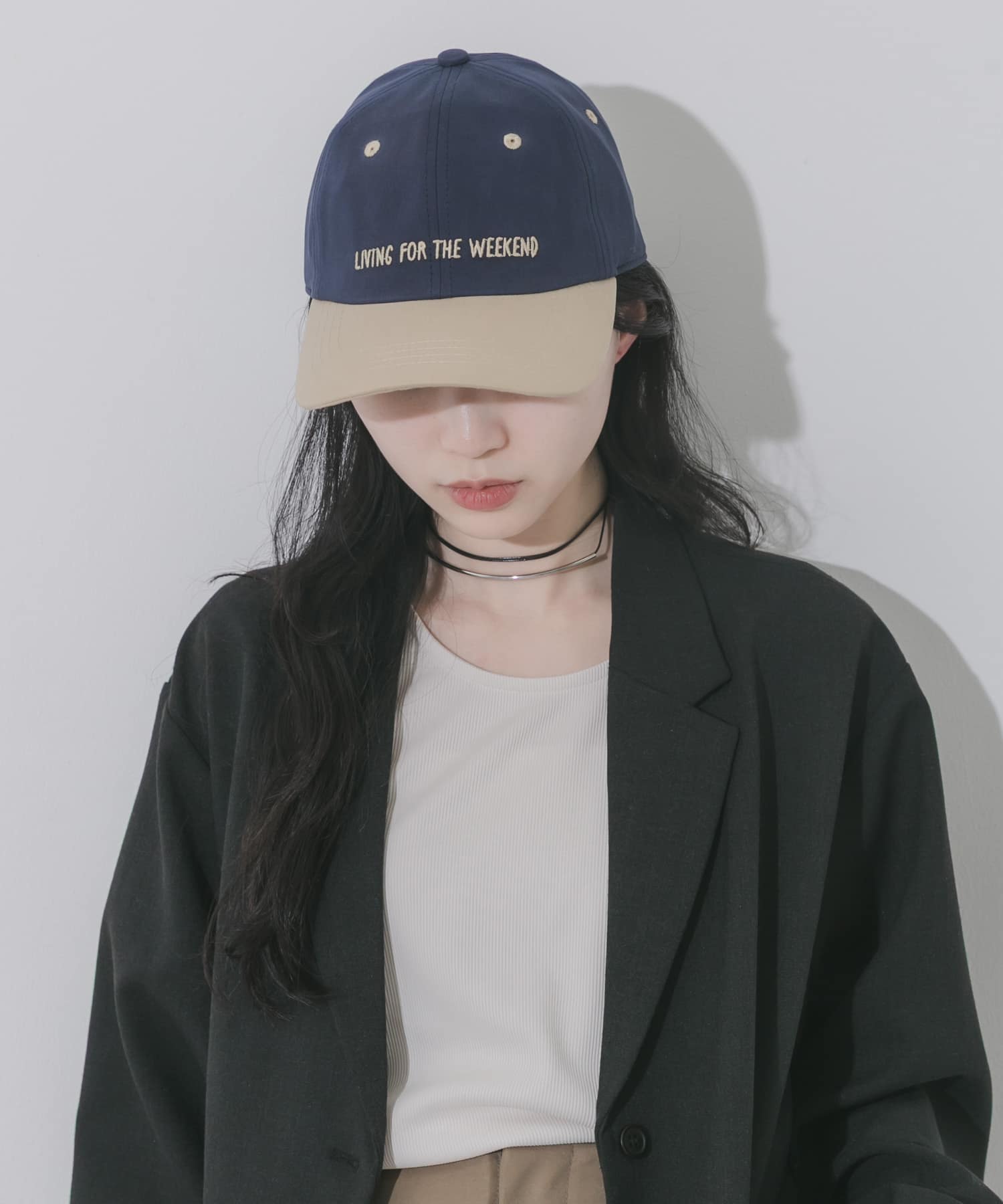 weekendバイカラーキャップ NVY/BEG -