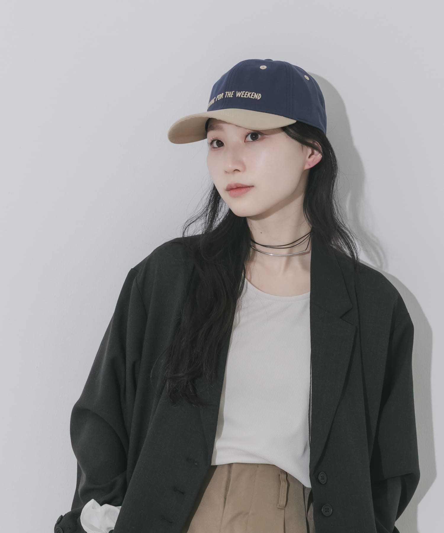 weekendバイカラーキャップ NVY/BEG -