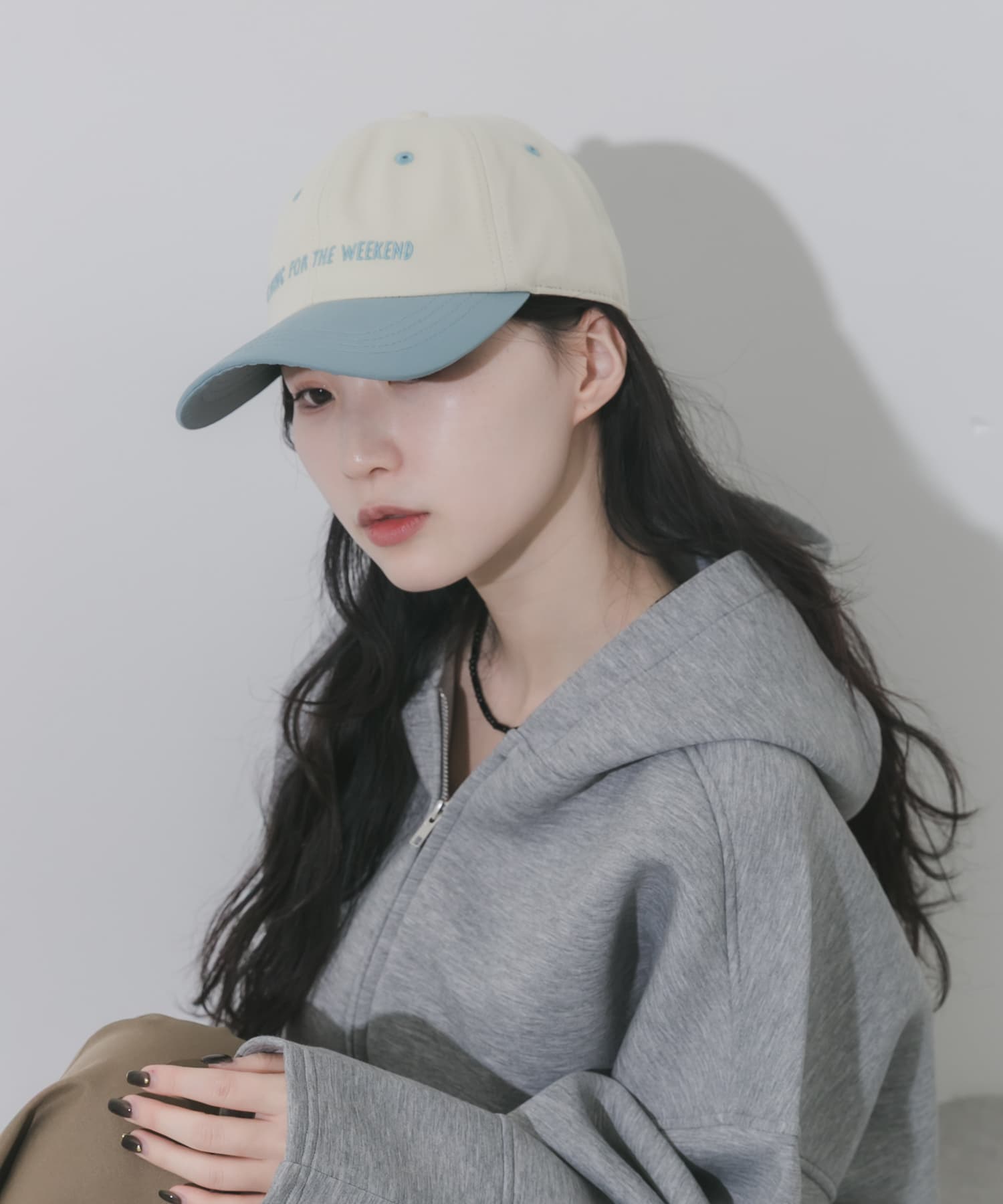 weekendバイカラーキャップ IVO/BLU -