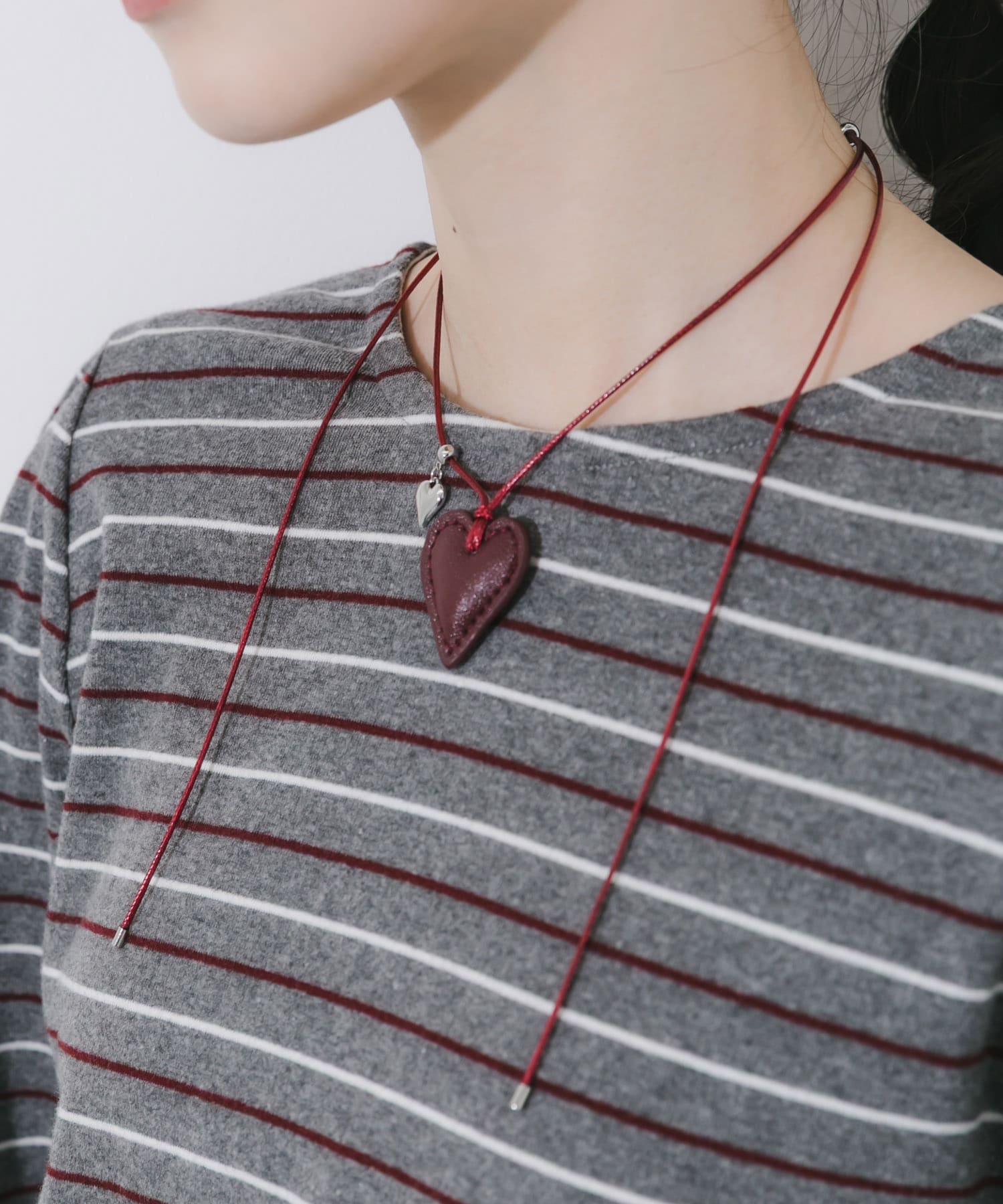 ハートカラーコードネックレス RED -