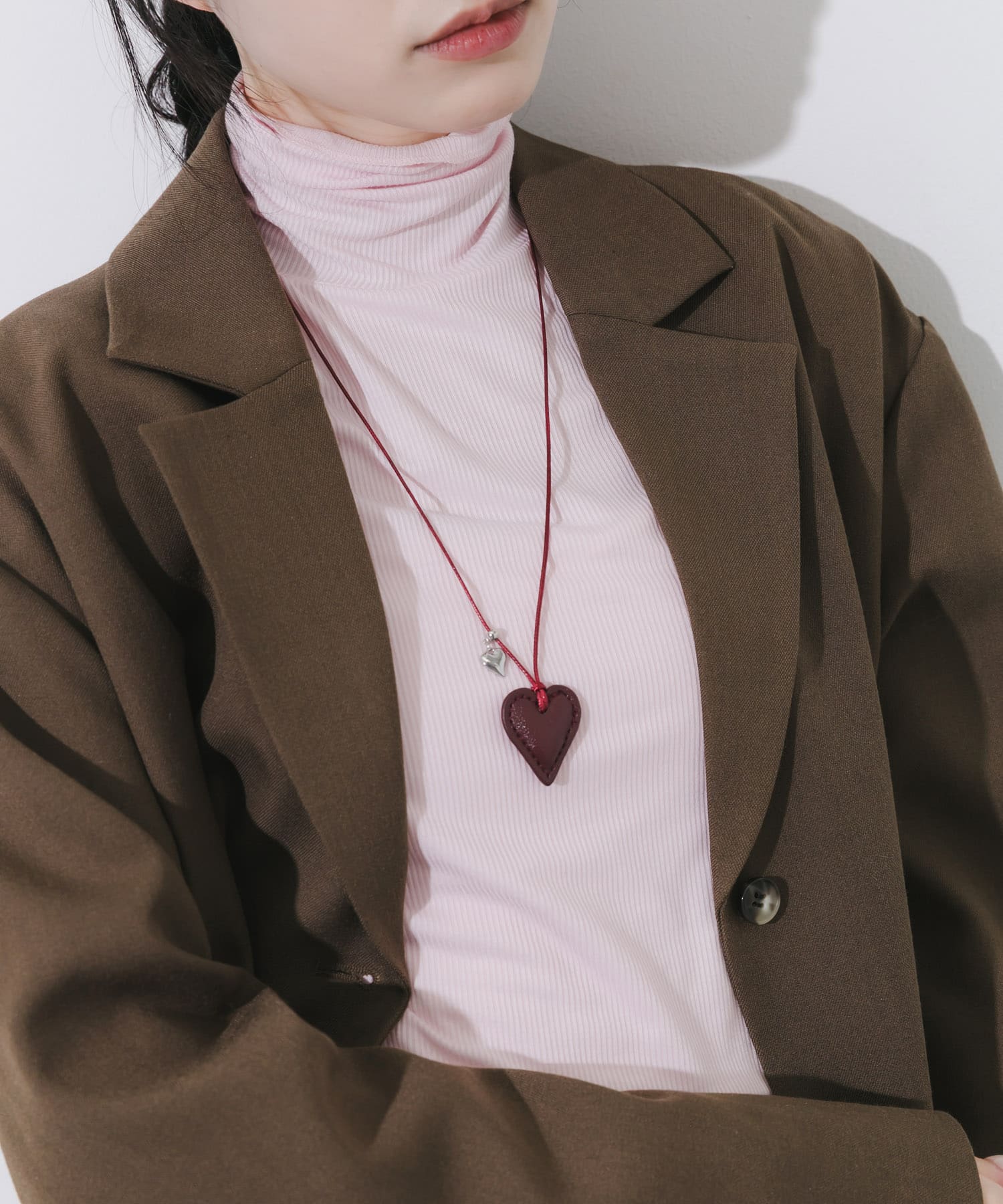 ハートカラーコードネックレス RED -