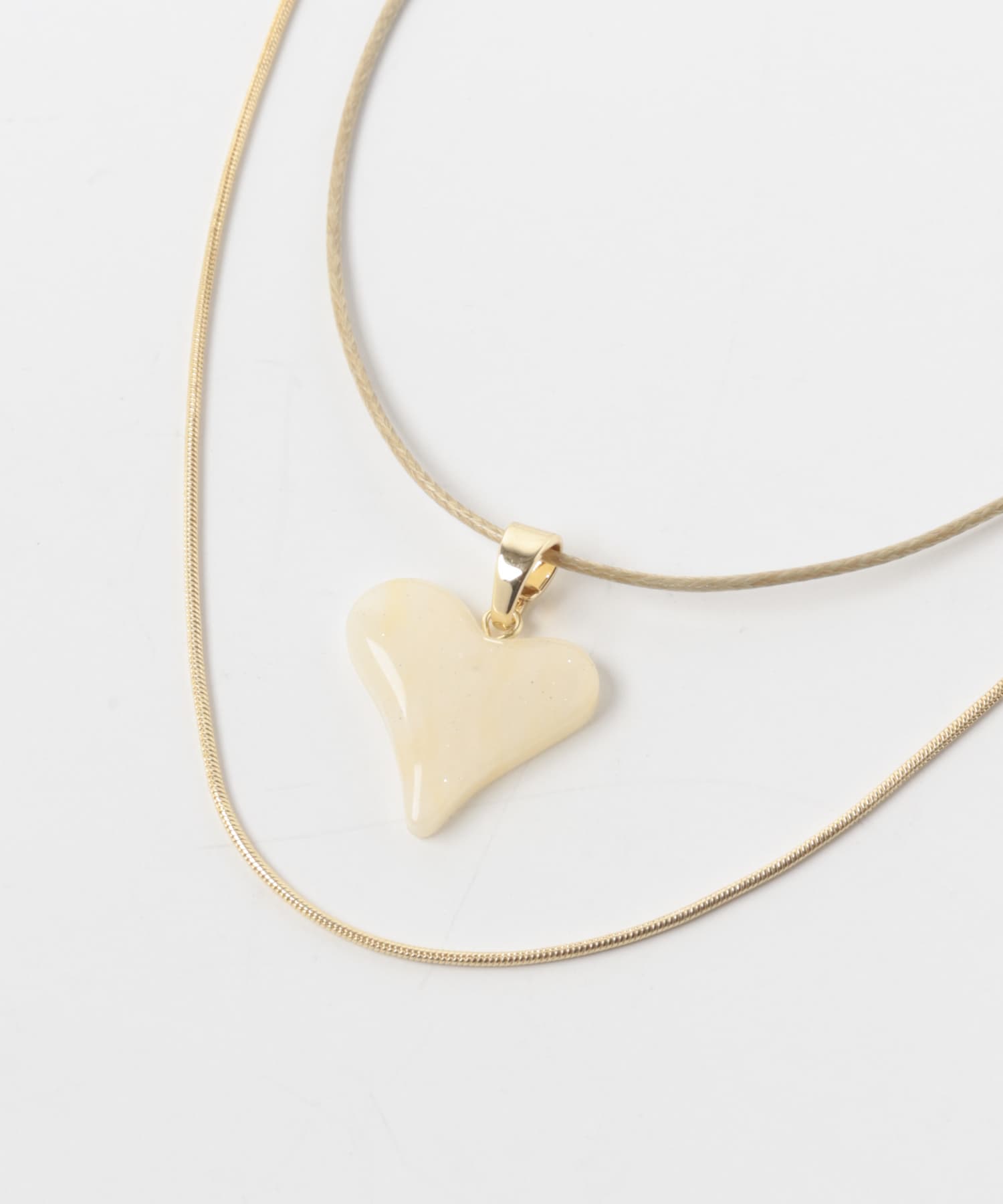 ハートトップ2セットネックレス LBE/GD -