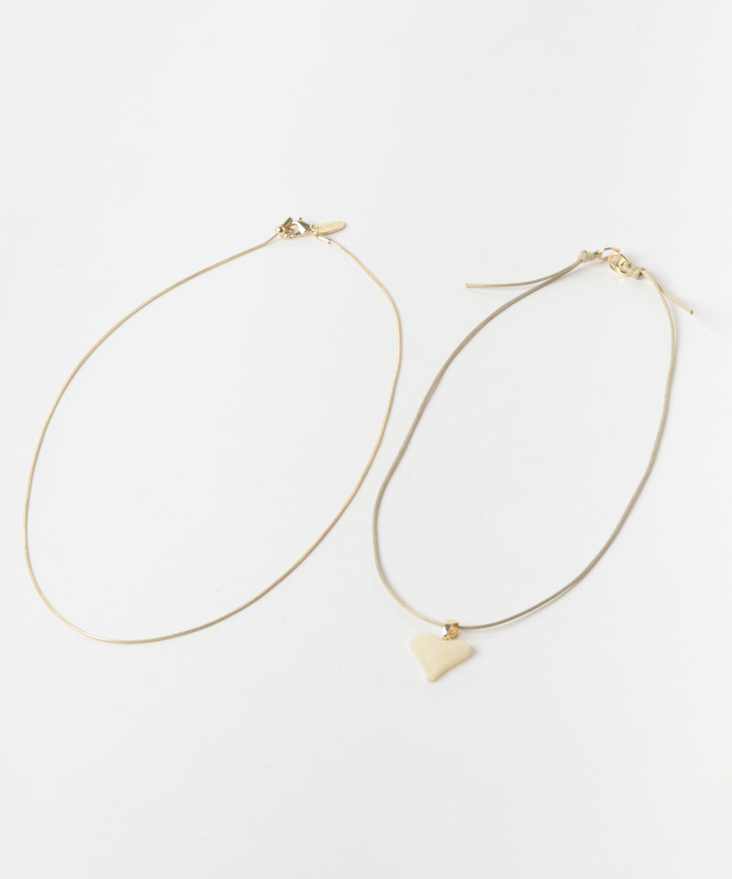 ハートトップ2セットネックレス LBE/GD -