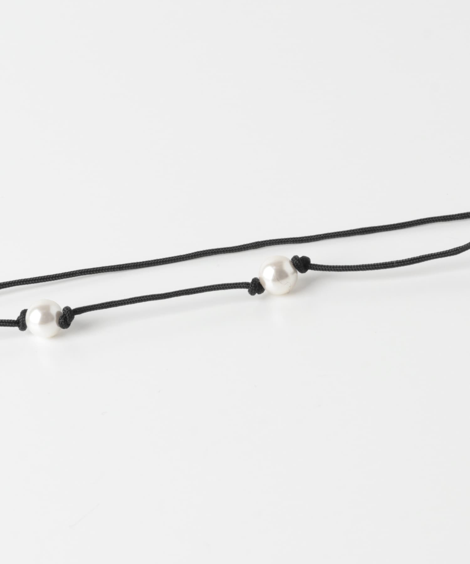パールコードチョーカーネックレス BK/WH -