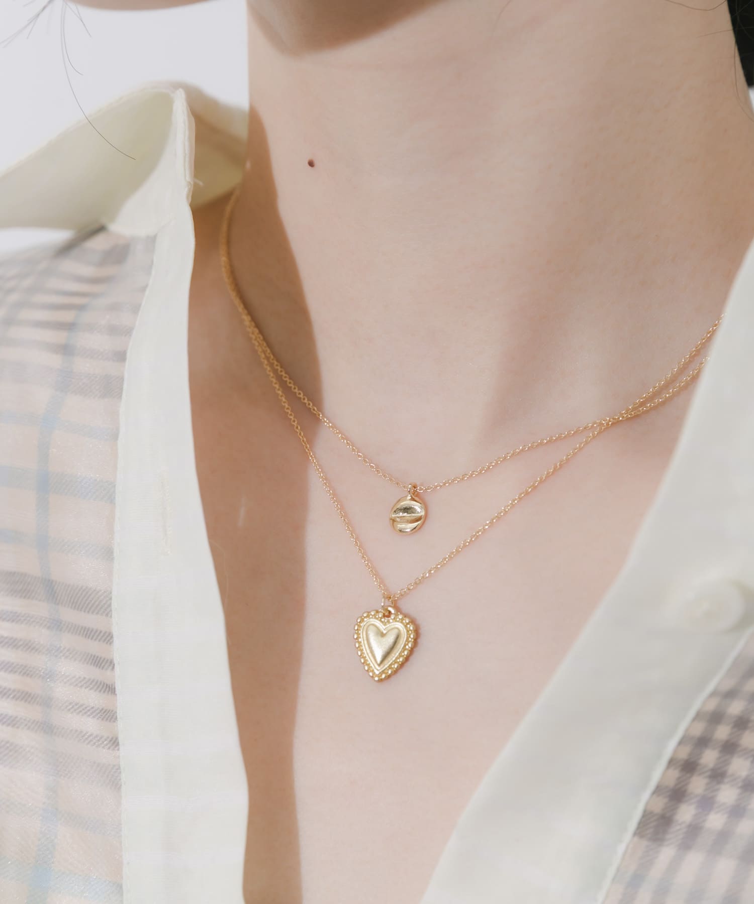 ハートコンチョ2セットネックレス GLD -