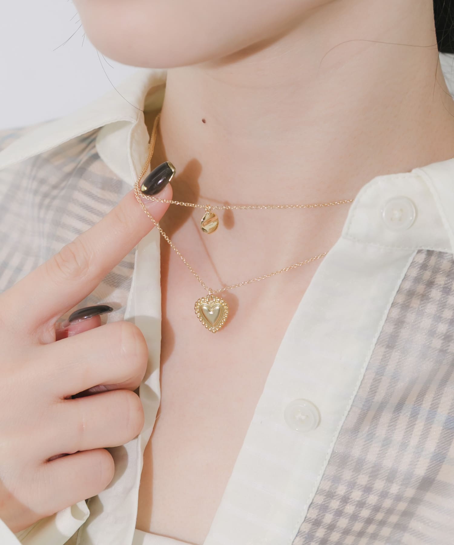 ハートコンチョ2セットネックレス GLD -