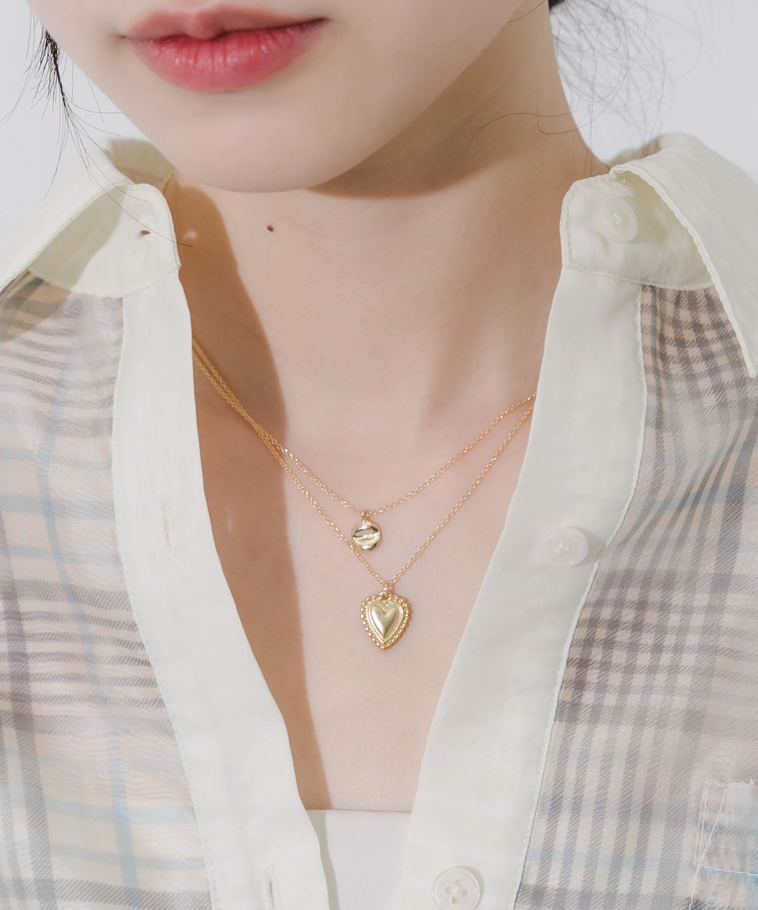 ハートコンチョ2セットネックレス GLD -