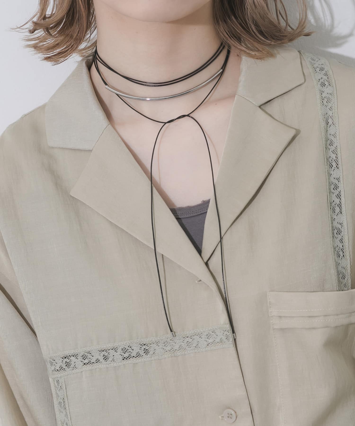 メタルロングコードチョーカー