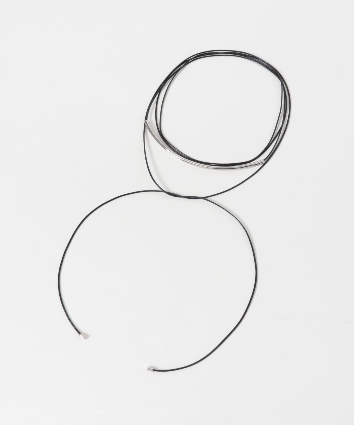 メタルロングコードチョーカー SV/BK -