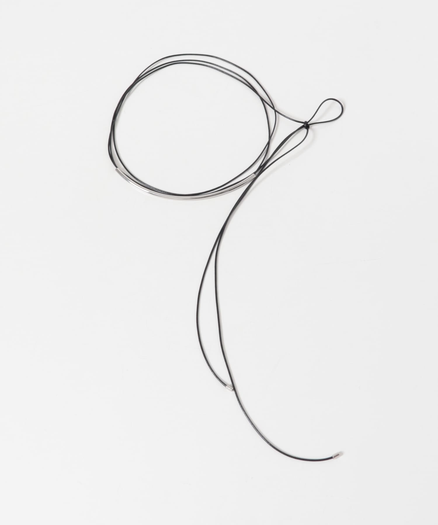 メタルロングコードチョーカー SV/BK -