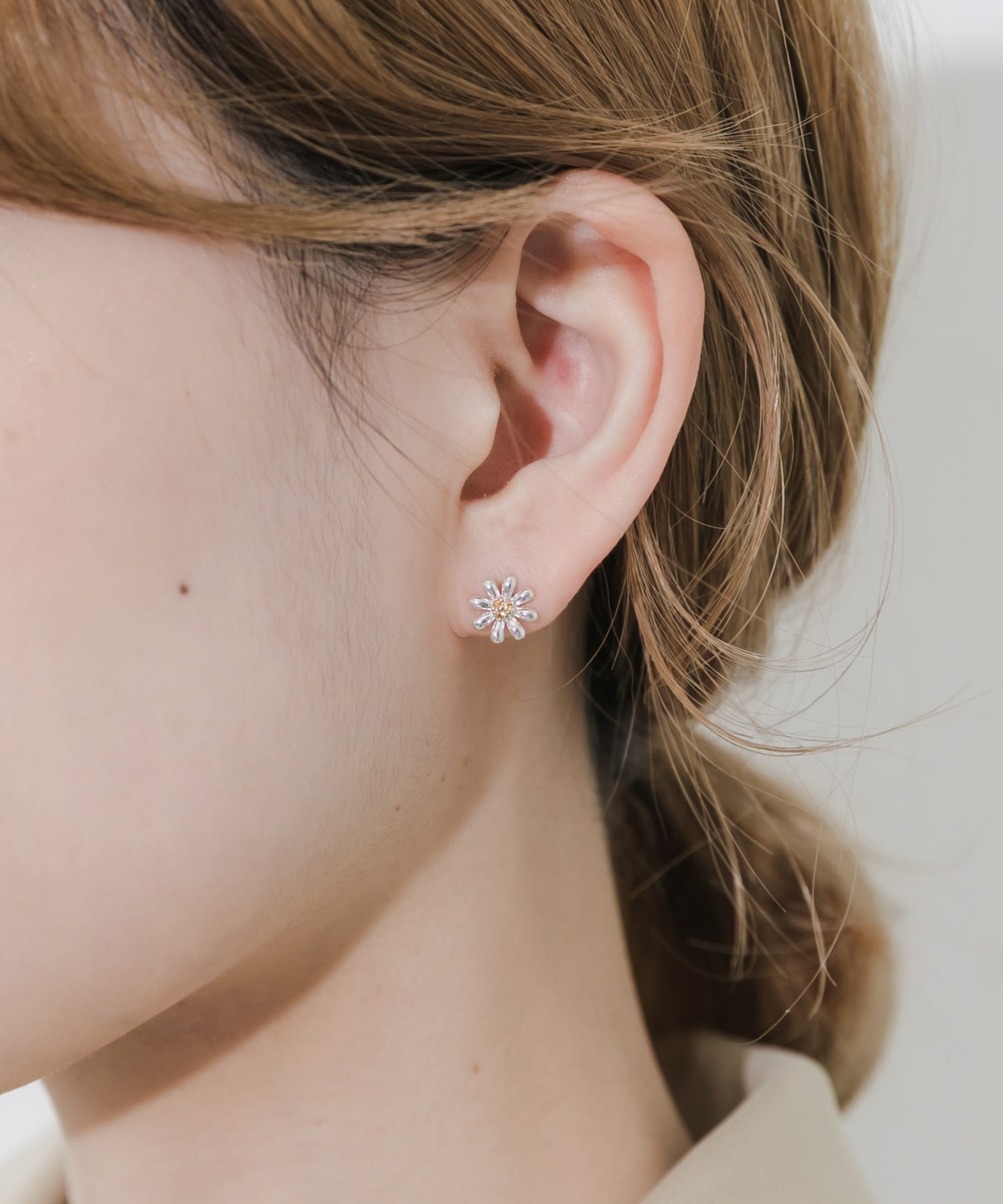 ミニフラワーピアス SLV -