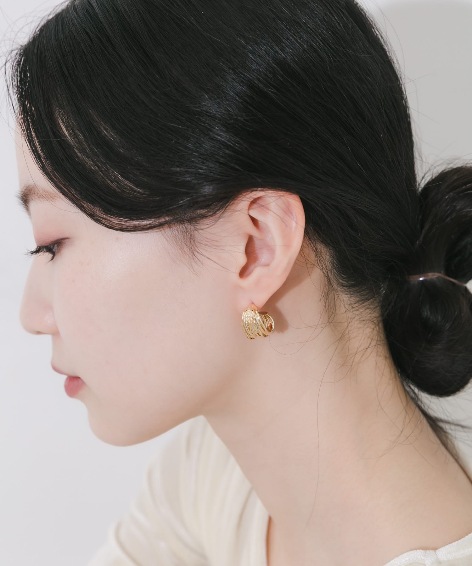 レイヤードラインフープピアス GLD -