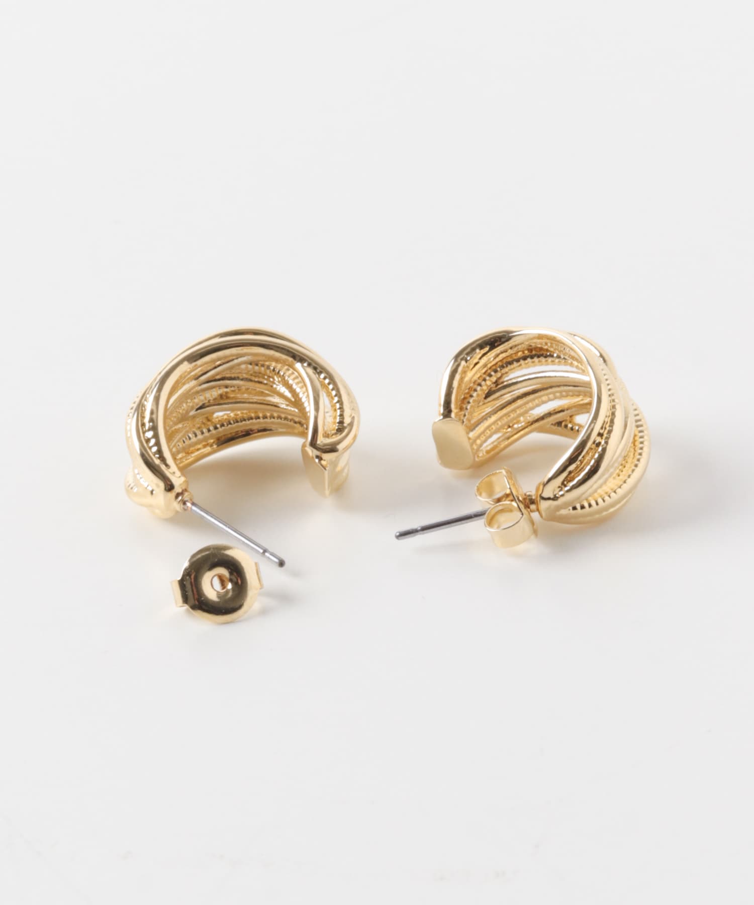 レイヤードラインフープピアス GLD -