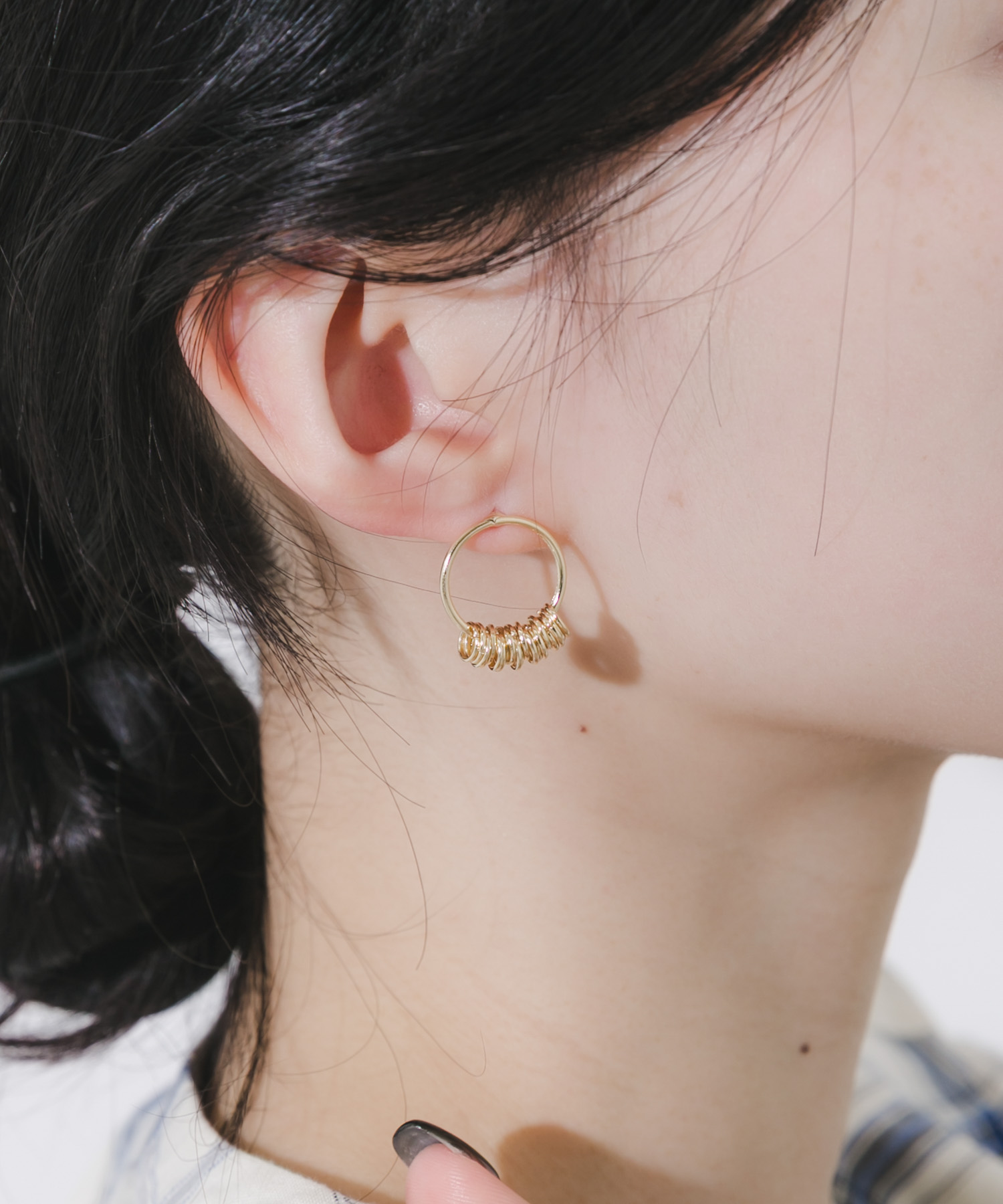 スプリングフープピアス GLD -