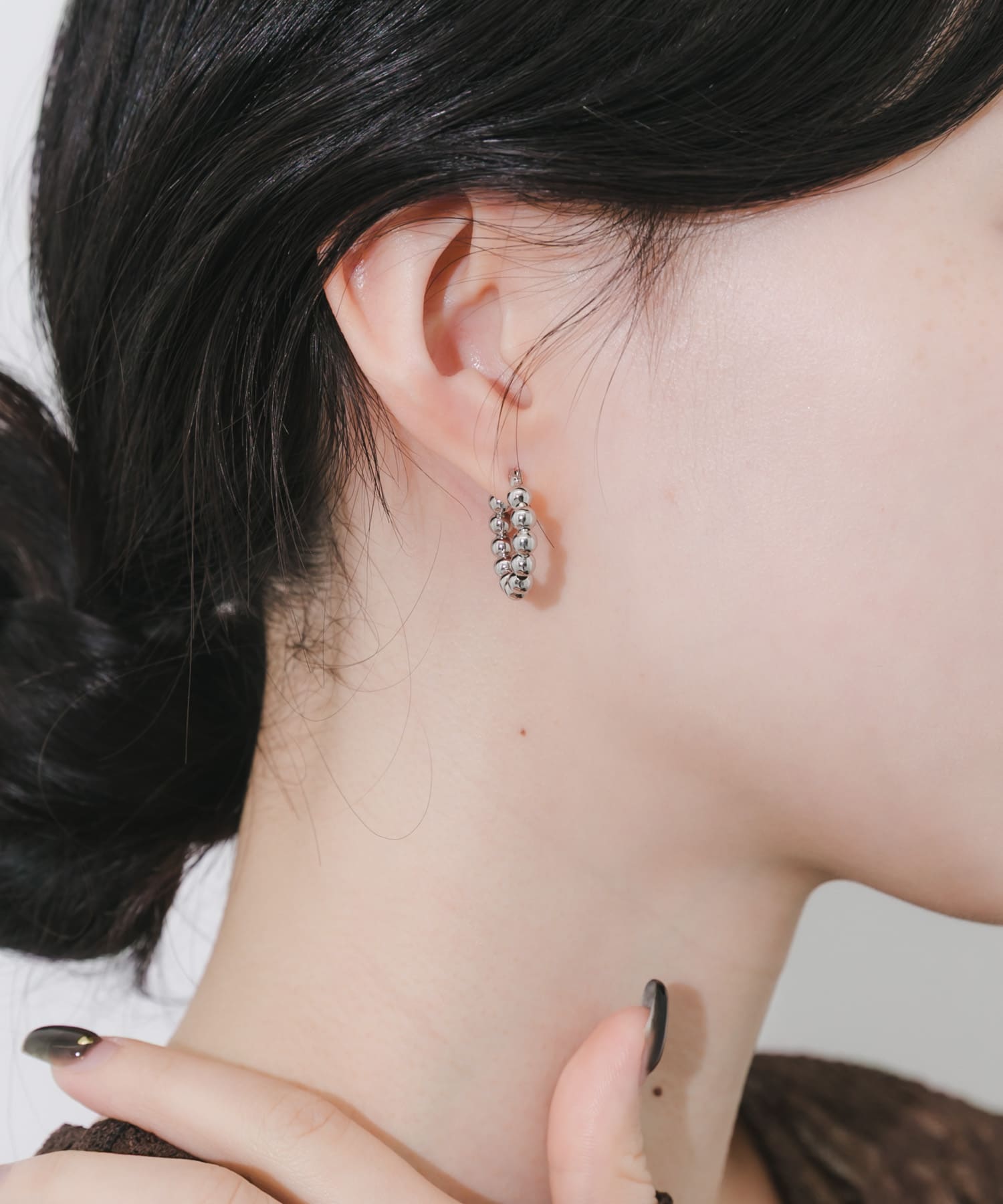 メタルボールフープピアス SLV -