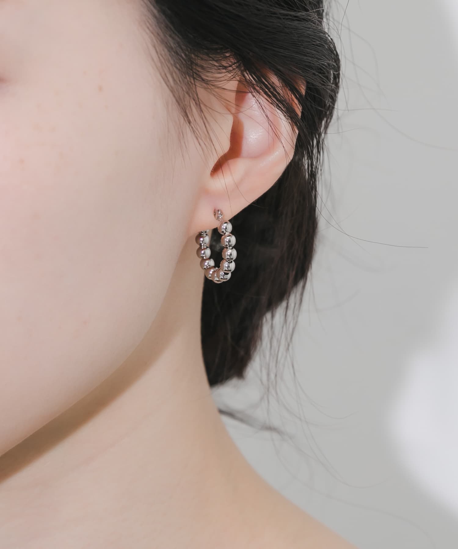メタルボールフープピアス SLV -