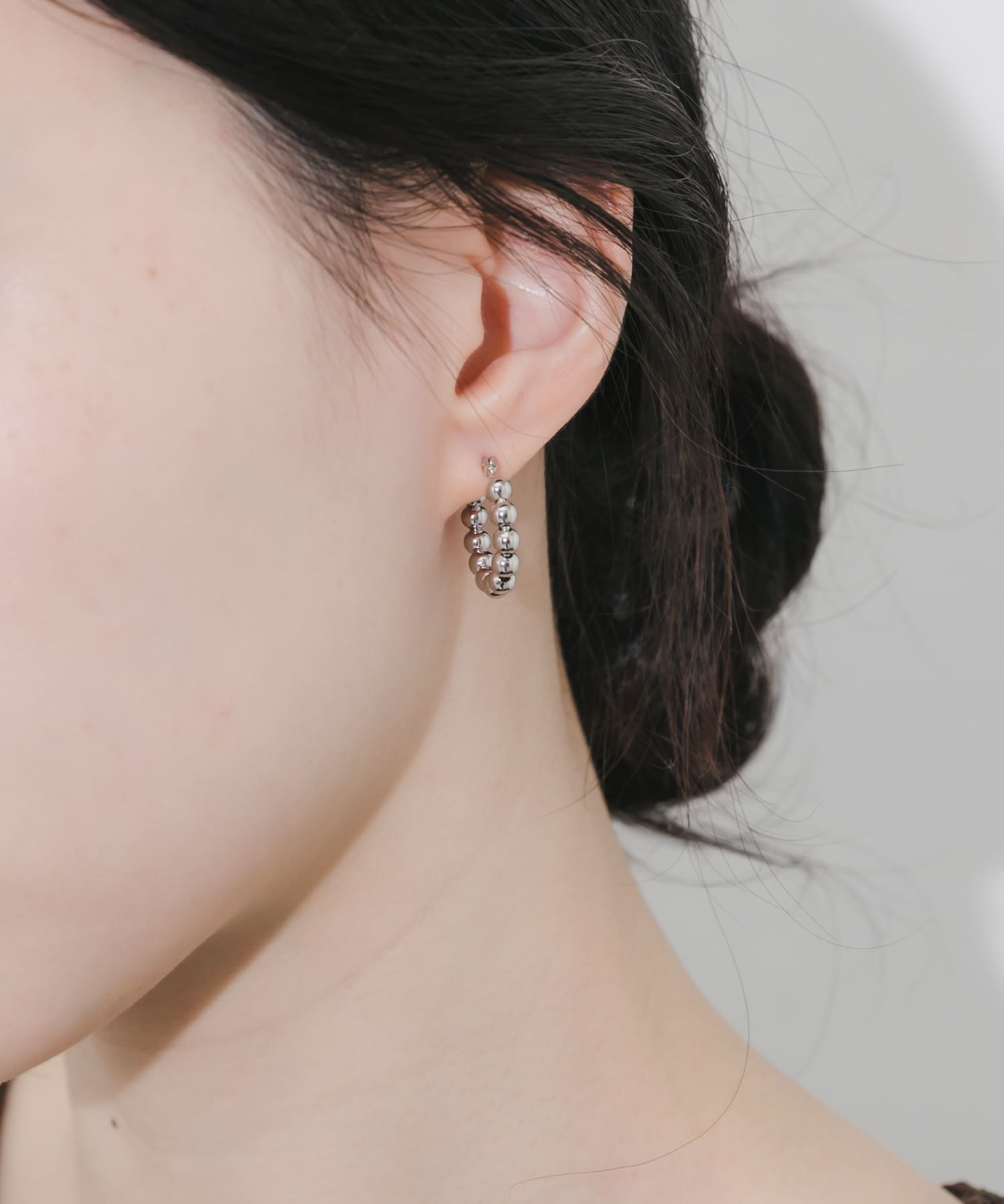 メタルボールフープピアス SLV -