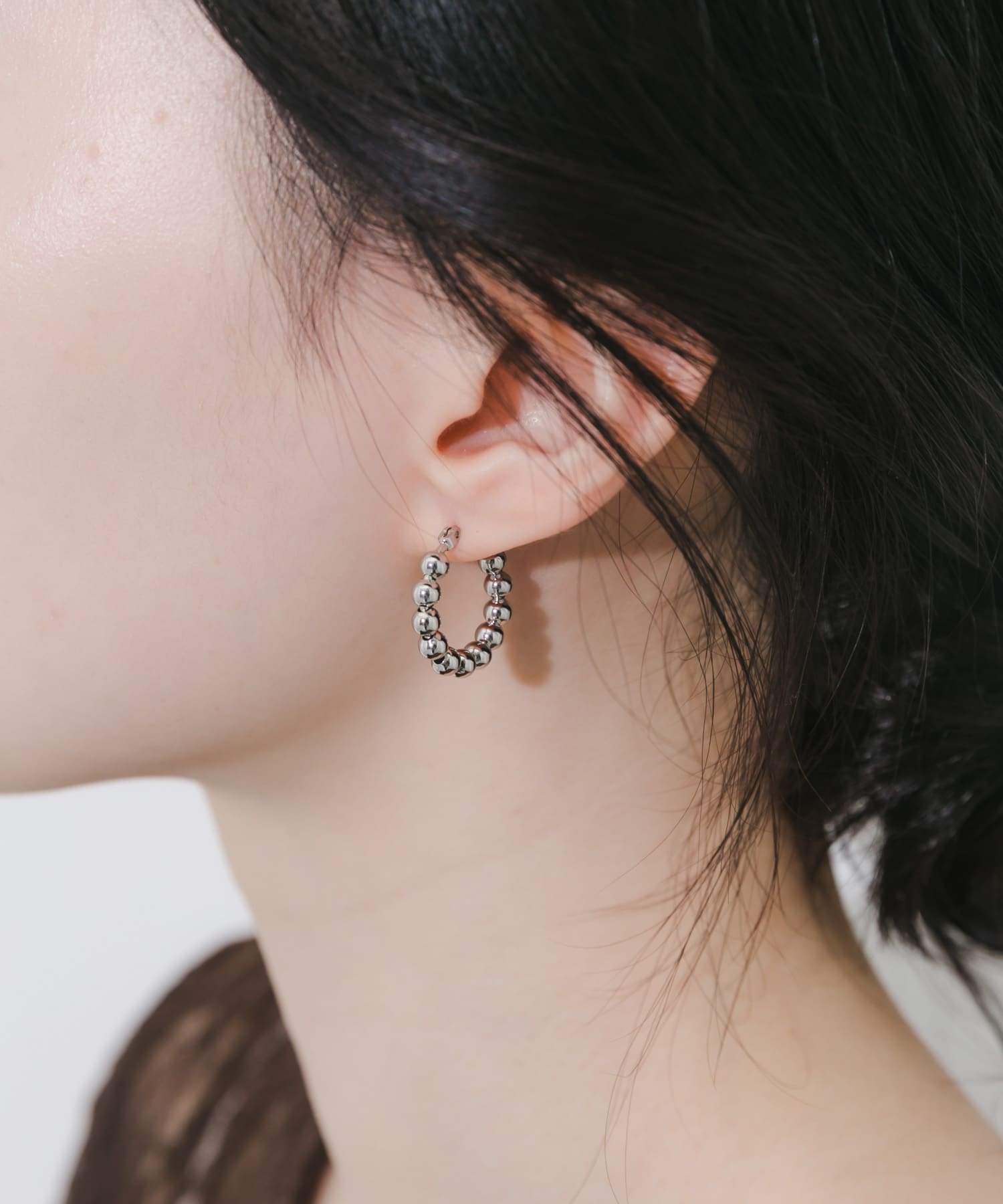 メタルボールフープピアス SLV -