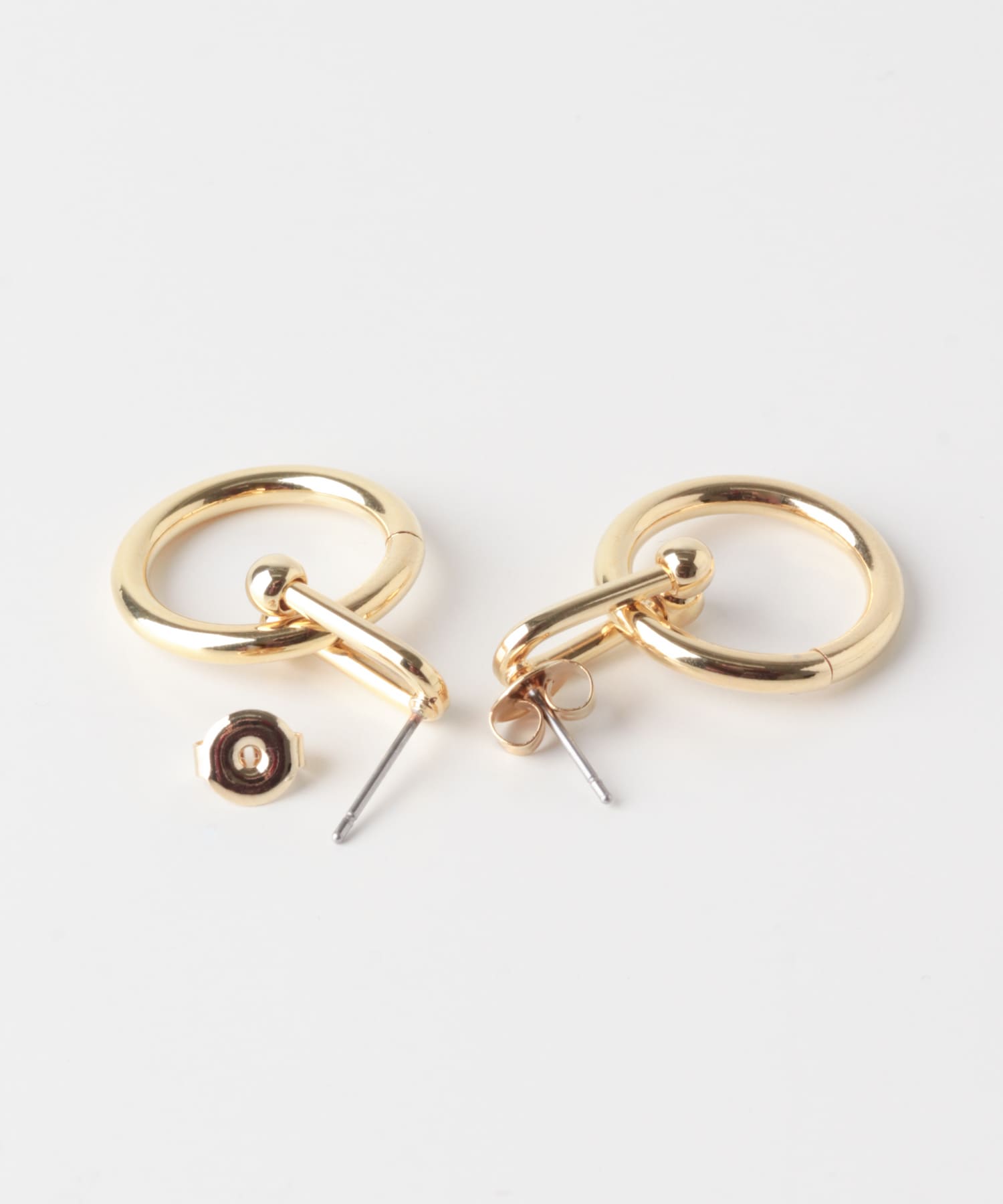 Uチェーンラウンドピアス GLD -