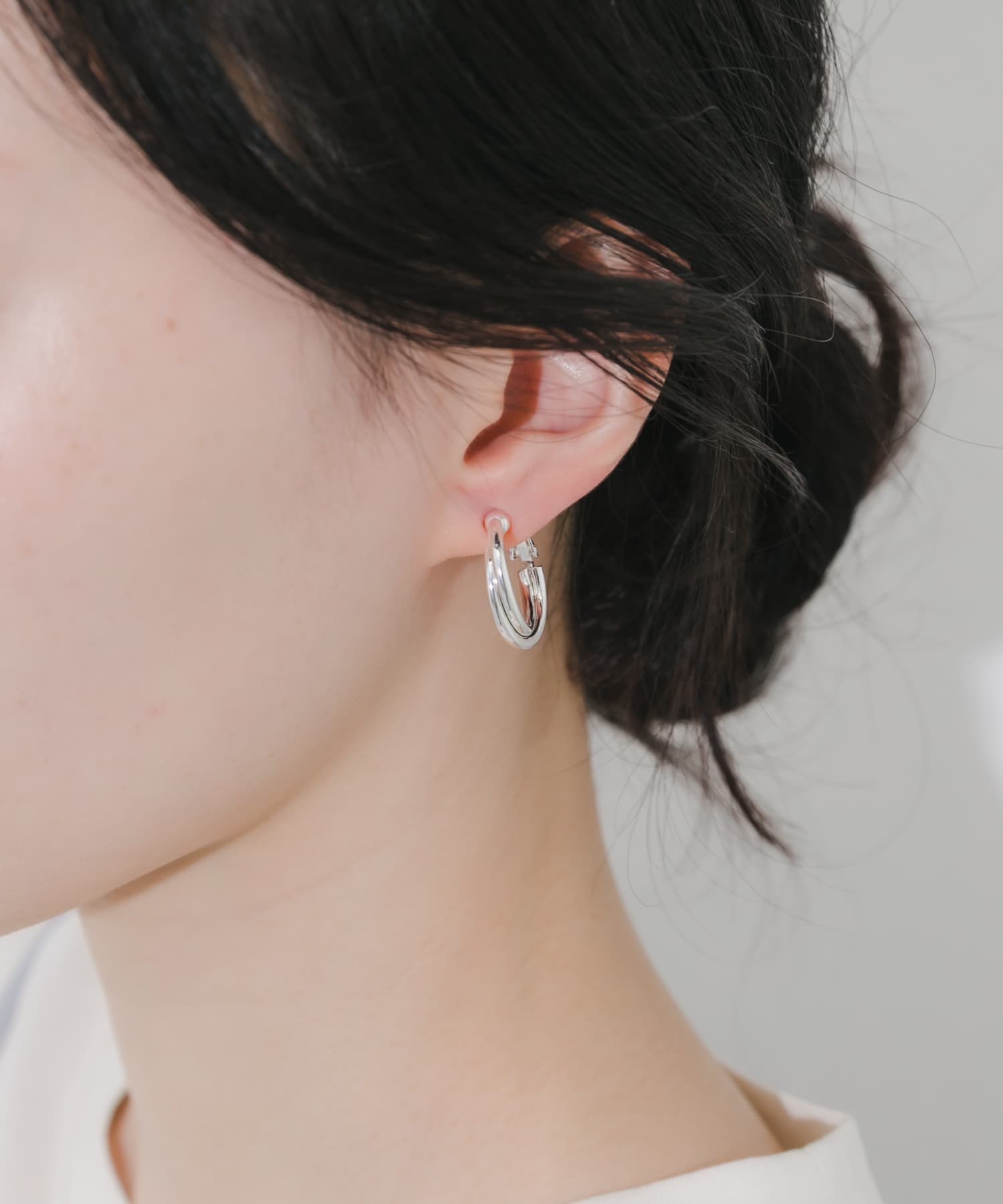 ダブルラインフープイヤリング
